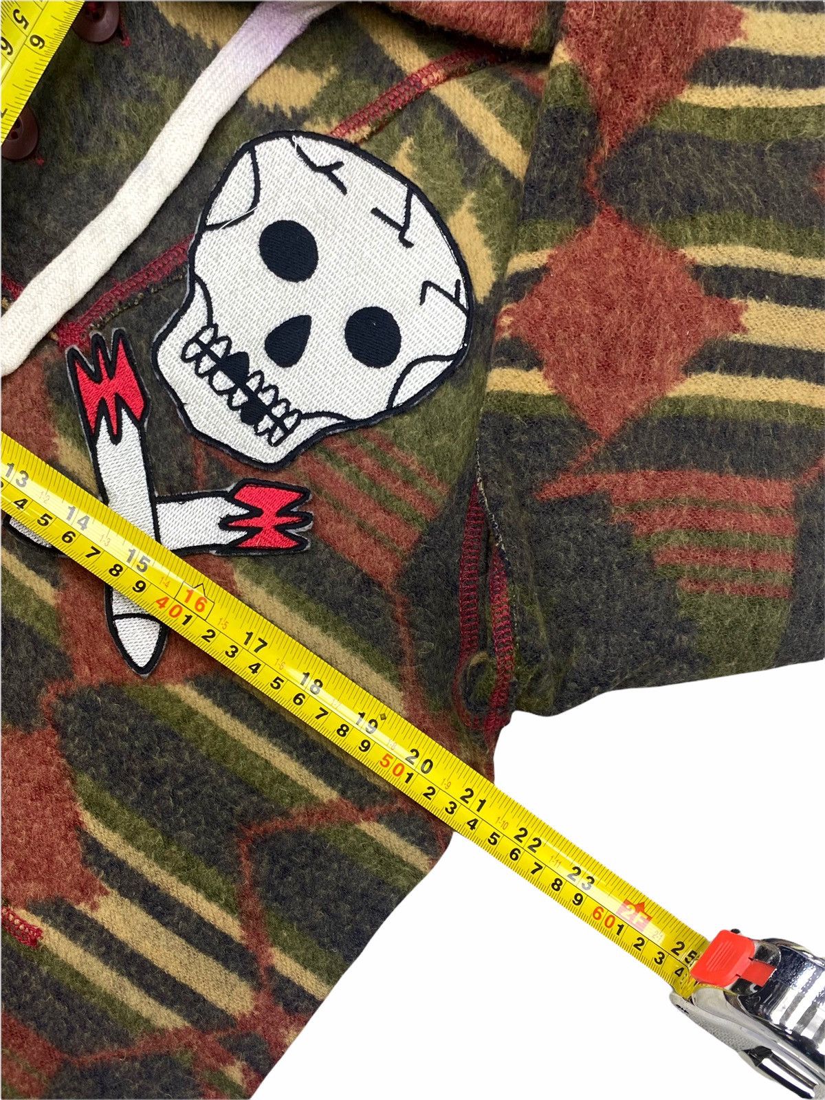 HYDROGEN VINTAGE HYDROGEN ITALY 🇮🇹 FLEECE WITH SKULL PATCHES Size US M / EU 48-50 / 2 - 19 Thumbnail