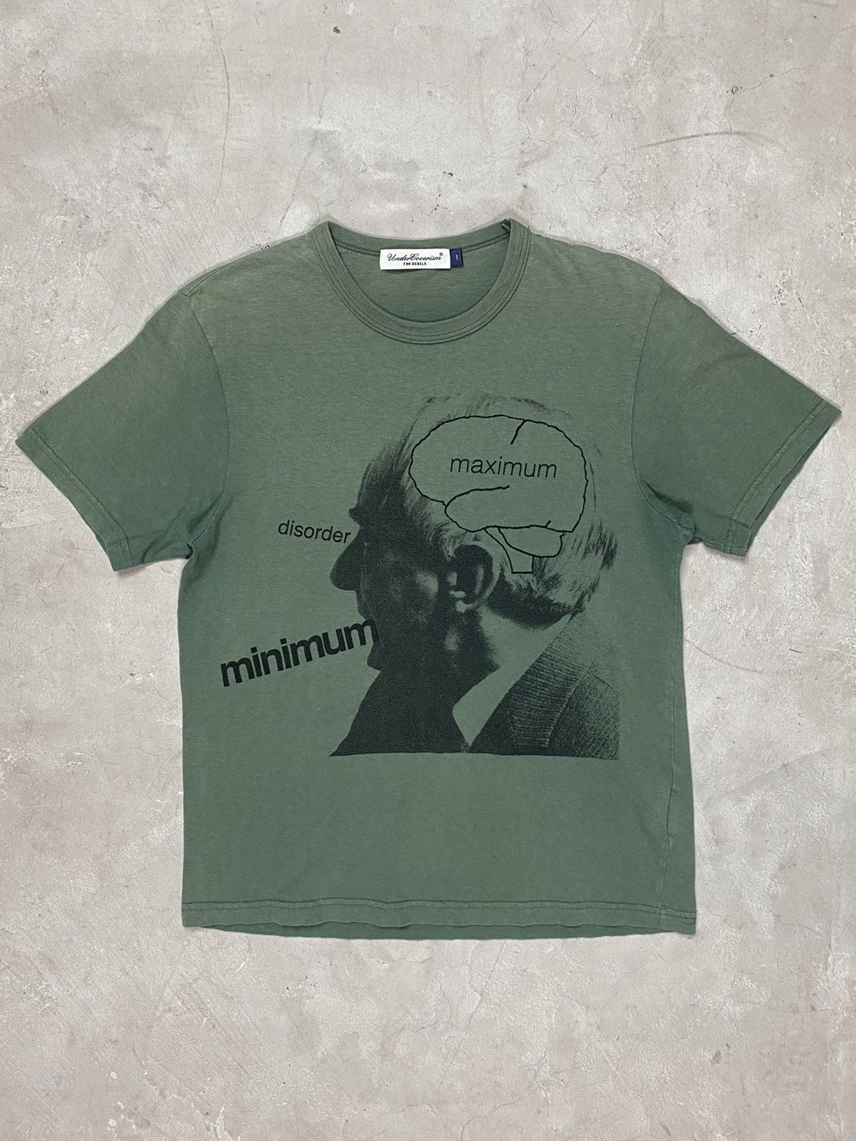 image of Aw/05 Undercover “Disorder” Graphic Tee in Olive, Men's (Size Small)