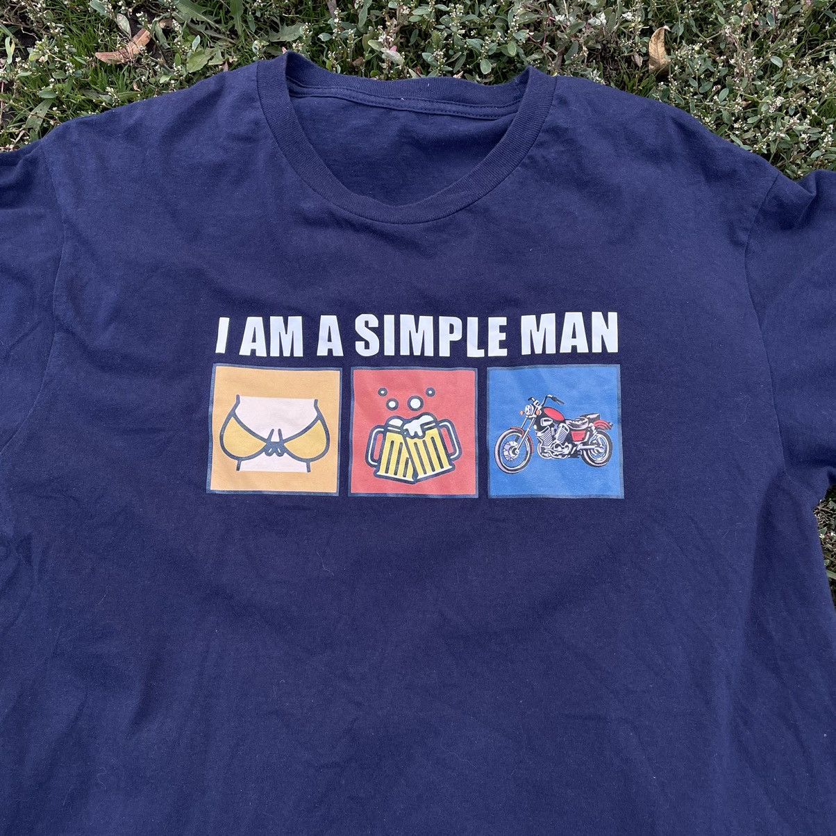Vintage Vintage Y2K Graphic Tee Simple Man Humor Skate Navy Washed M Size US M / EU 48-50 / 2 - 4 Thumbnail