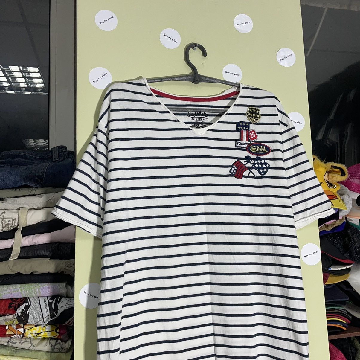 Vintage Vintage Y2K Striped Graphic Tee Preppy Streetwear Faded XL Size US XL / EU 56 / 4 - 4 Thumbnail