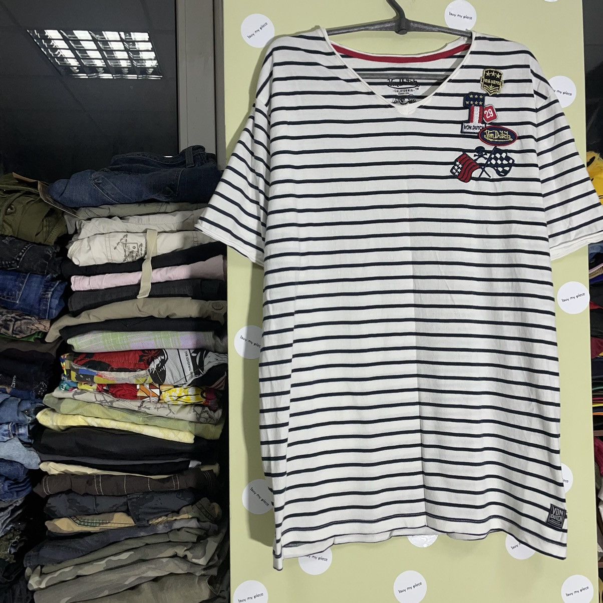 Vintage Vintage Y2K Striped Graphic Tee Preppy Streetwear Faded XL Size US XL / EU 56 / 4 - 3 Thumbnail
