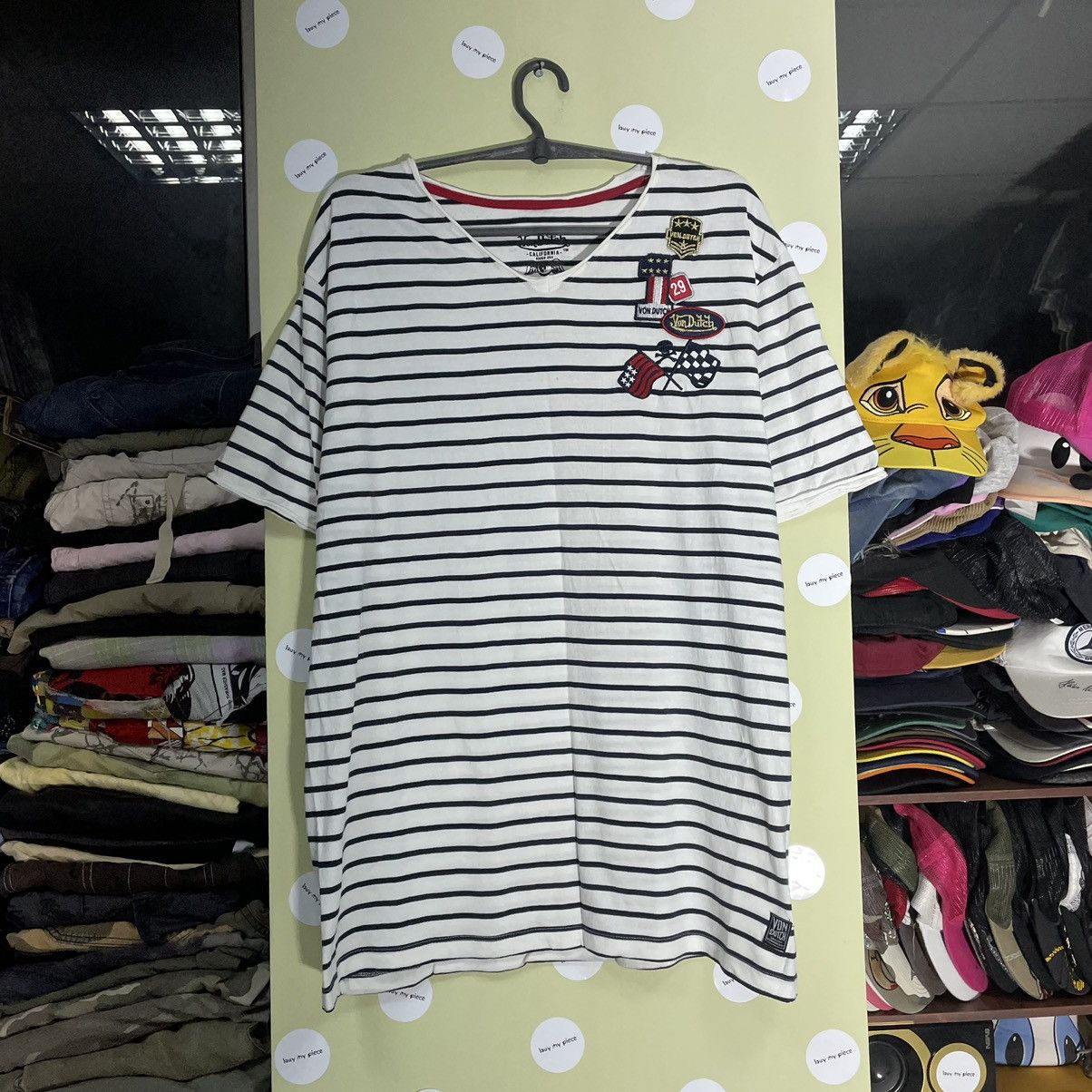 Vintage Vintage Y2K Striped Graphic Tee Preppy Streetwear Faded XL Size US XL / EU 56 / 4 - 1 Thumbnail