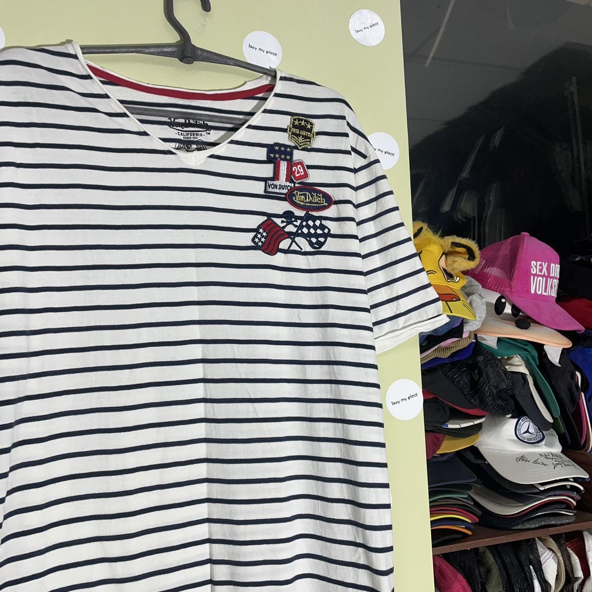 Vintage Vintage Y2K Striped Graphic Tee Preppy Streetwear Faded XL Size US XL / EU 56 / 4 - 5 Thumbnail