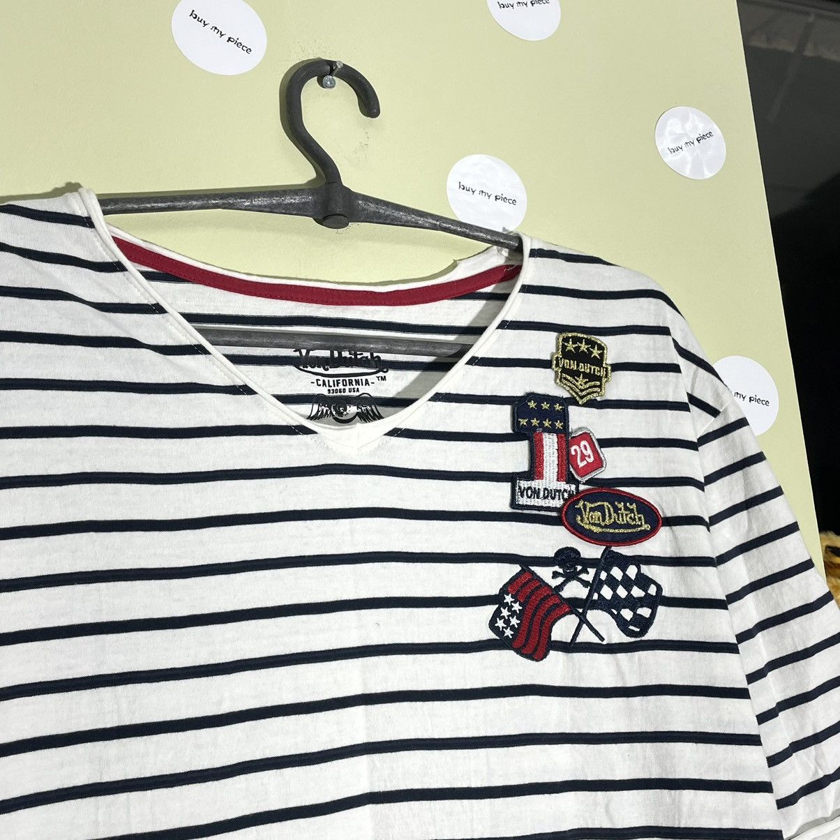 Vintage Vintage Y2K Striped Graphic Tee Preppy Streetwear Faded XL Size US XL / EU 56 / 4 - 6 Thumbnail