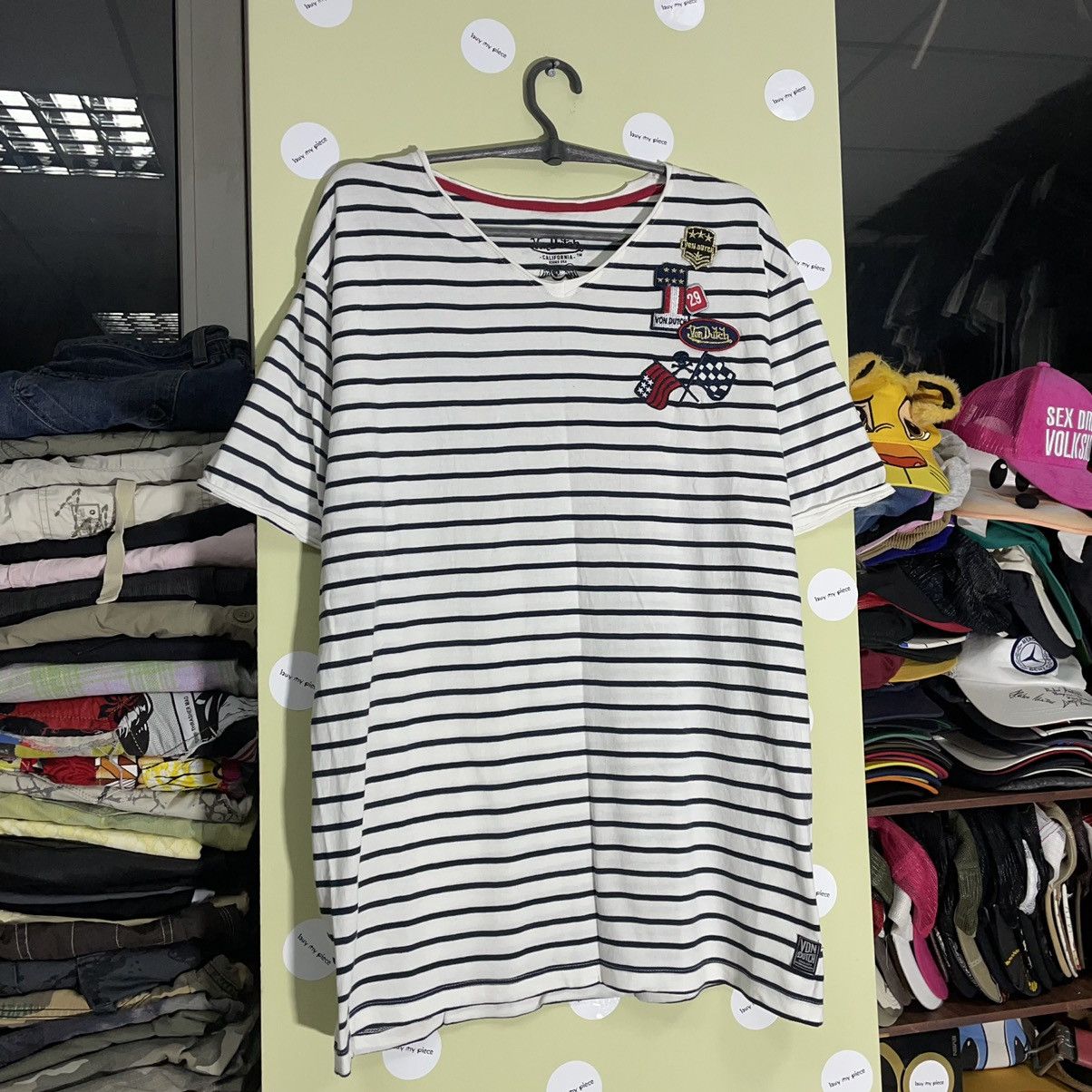 Vintage Vintage Y2K Striped Graphic Tee Preppy Streetwear Faded XL Size US XL / EU 56 / 4 - 2 Thumbnail