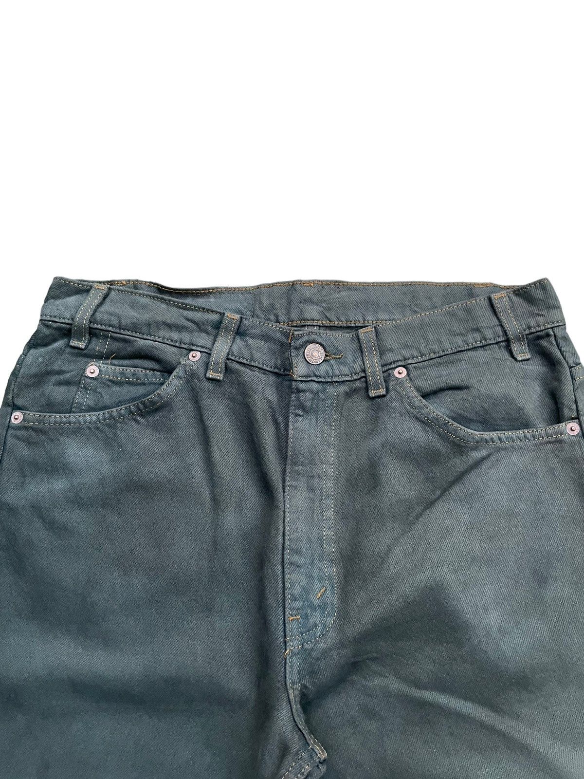 Levi's Vintage Levis 505 e Dye Green Faded Denim Size US 33 - 5 Thumbnail