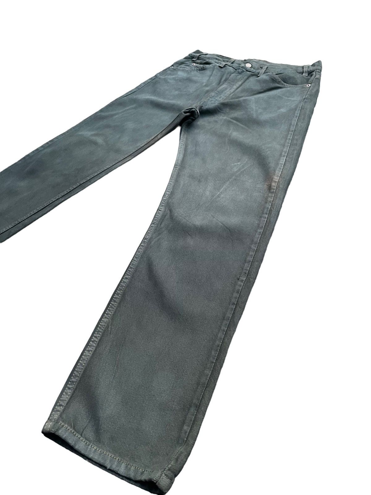 Levi's Vintage Levis 505 e Dye Green Faded Denim Size US 33 - 2 Thumbnail