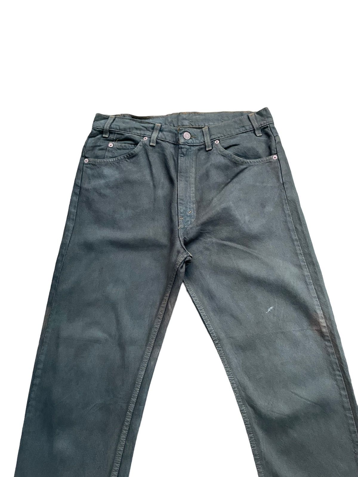 Levi's Vintage Levis 505 e Dye Green Faded Denim Size US 33 - 3 Thumbnail