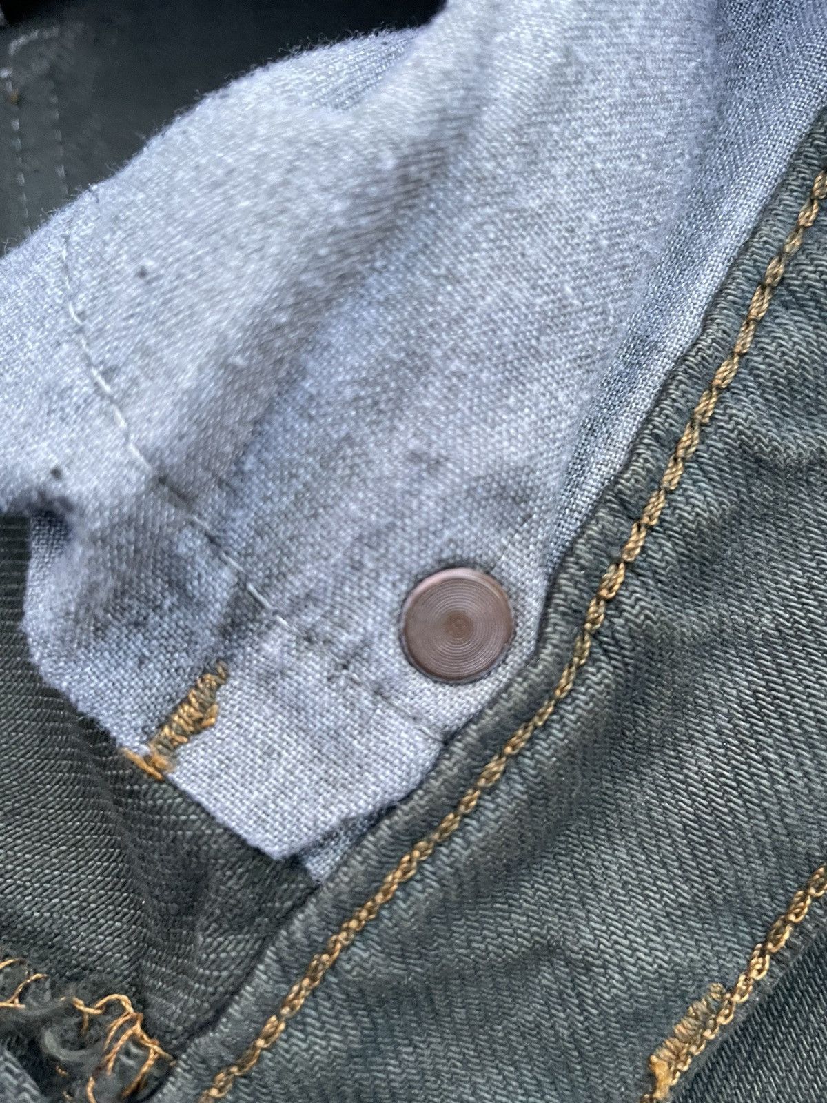 Levi's Vintage Levis 505 e Dye Green Faded Denim Size US 33 - 19 Thumbnail