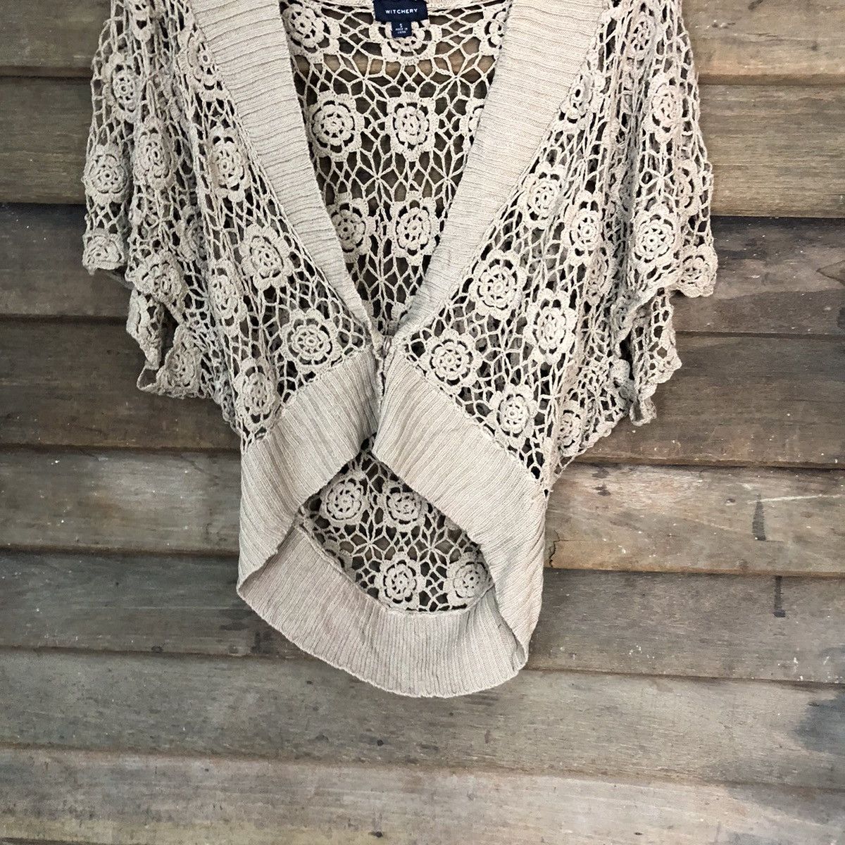 Hypebeast Witchery Mesh Net Crochet Cardigan Knitwear #7201 Size S / US 4 / IT 40 - 3 Thumbnail