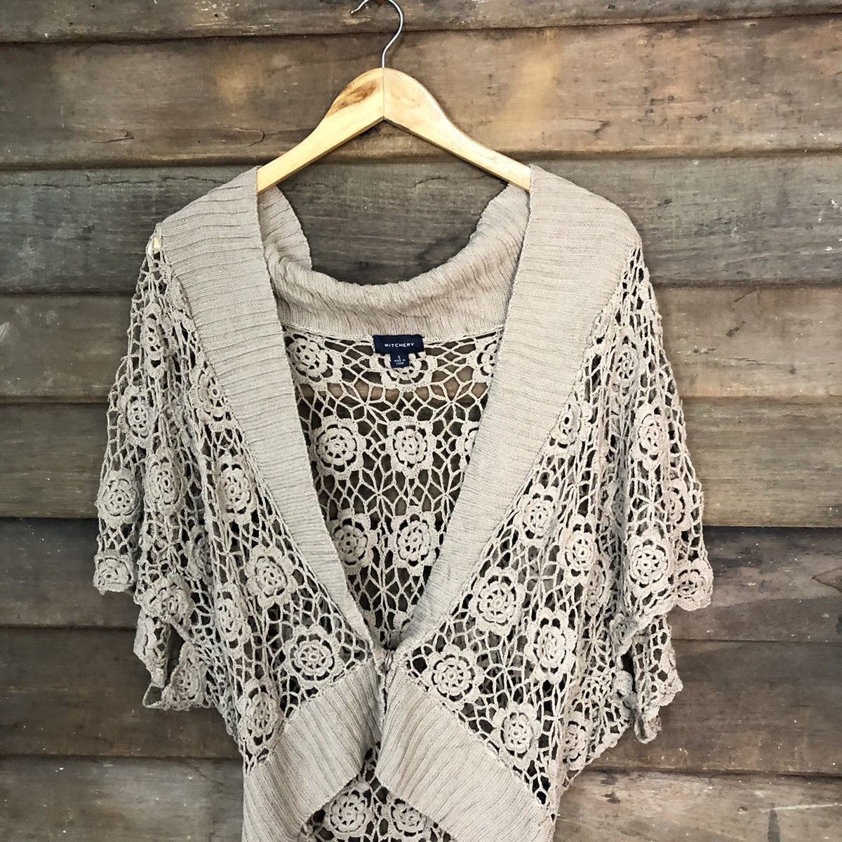 Hypebeast Witchery Mesh Net Crochet Cardigan Knitwear #7201 Size S / US 4 / IT 40 - 2 Thumbnail