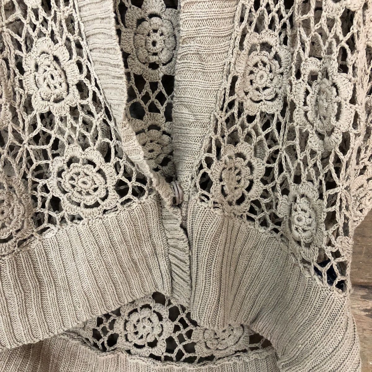 Hypebeast Witchery Mesh Net Crochet Cardigan Knitwear #7201 Size S / US 4 / IT 40 - 8 Thumbnail