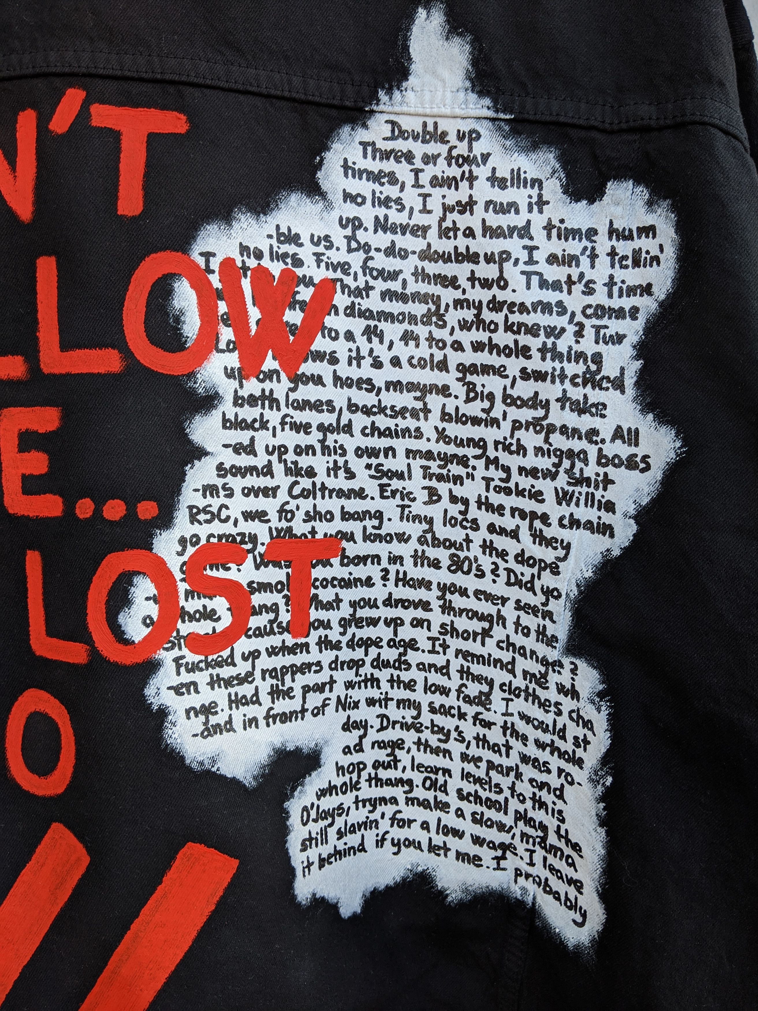 Handmade Hand-painted jacket "Don't follow me" (all sizes) Size US L / EU 52-54 / 3 - 6 Thumbnail