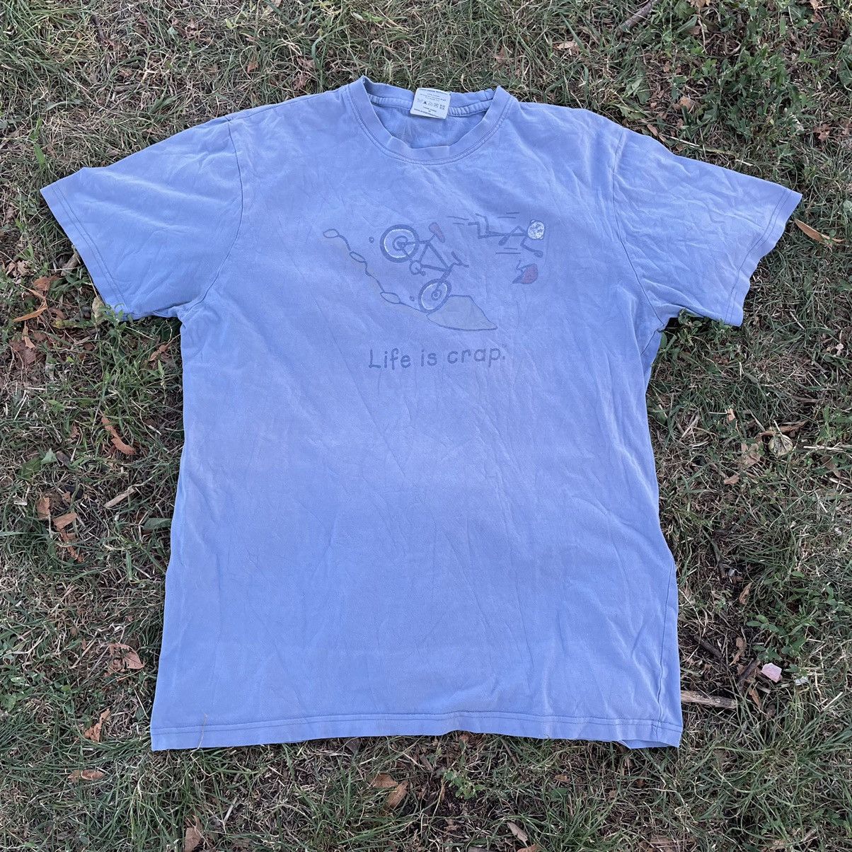 Vintage Vintage 90s Adult “ Life is Crap ” Art Humor Tee Streetwear Size US L / EU 52-54 / 3 - 1 Thumbnail