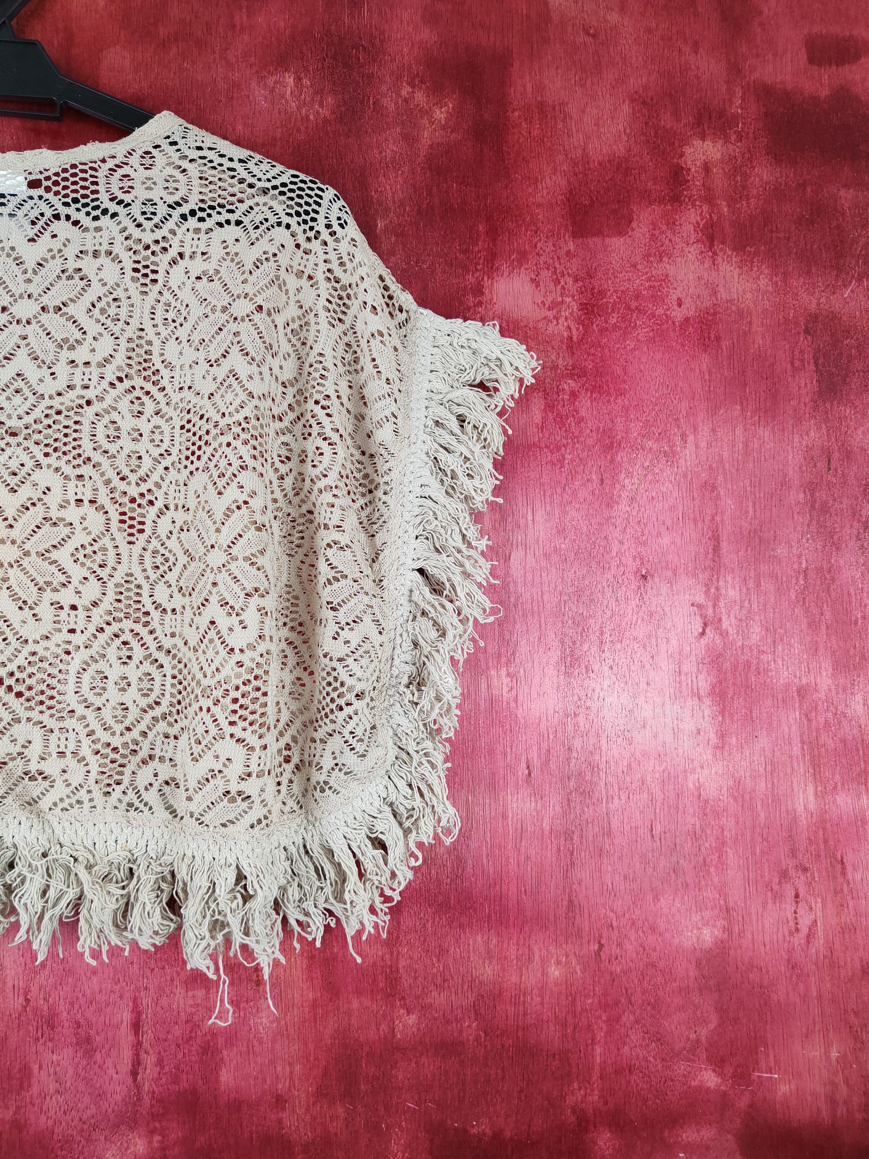 Homespun Knitwear Junior Zone Brown Crochet Meshnet Crop Tops #S979 Size XS / US 0-2 / IT 36-38 - 7 Thumbnail