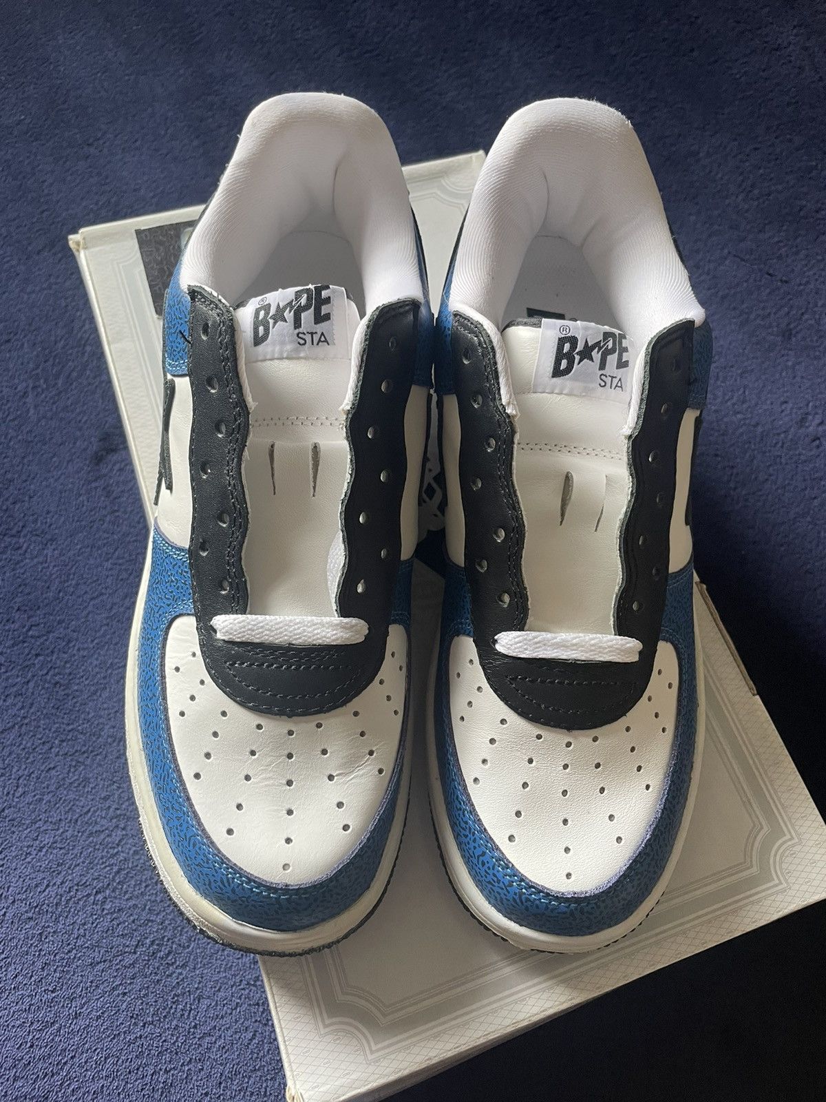 Bape OG Bape Blue/Black/White Bapestas Size US 9 / EU 42 - 4 Thumbnail