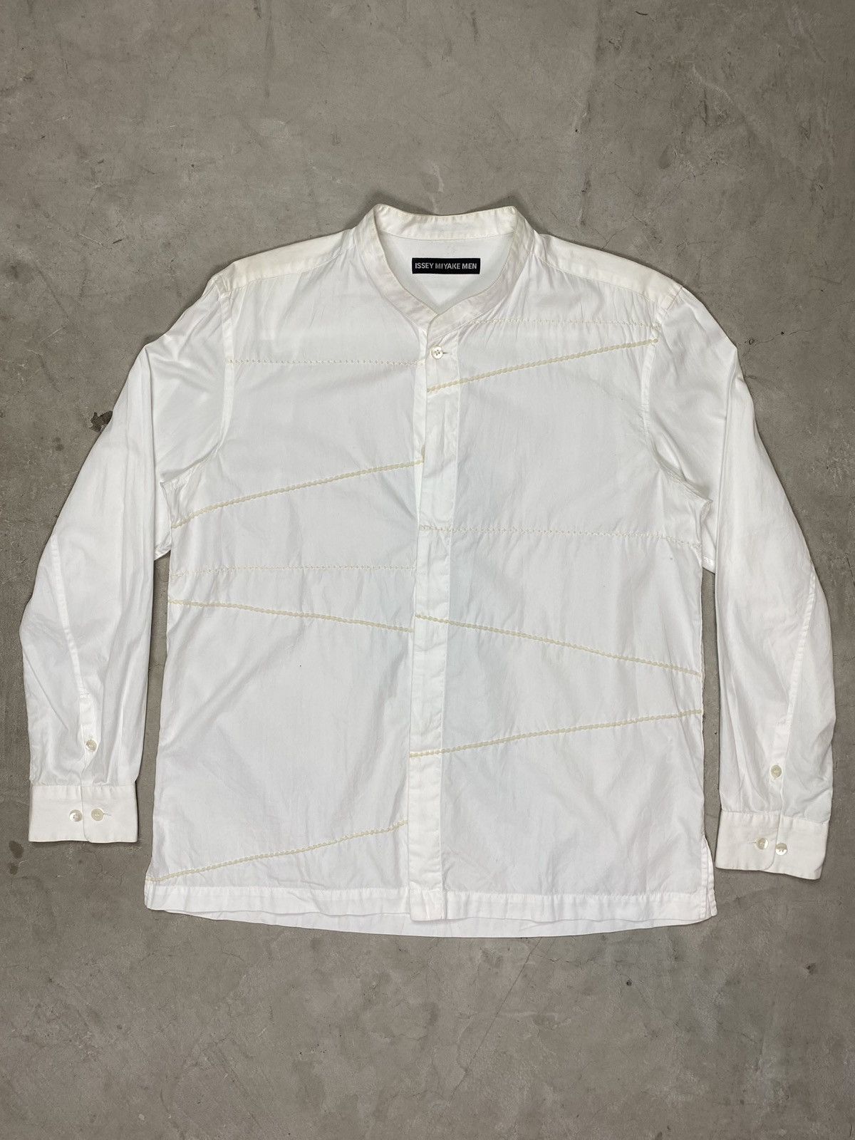 Issey Miyake Issey Miyake Man Embroidered Band Collar Shirt Size US L / EU 52-54 / 3 - 3 Thumbnail