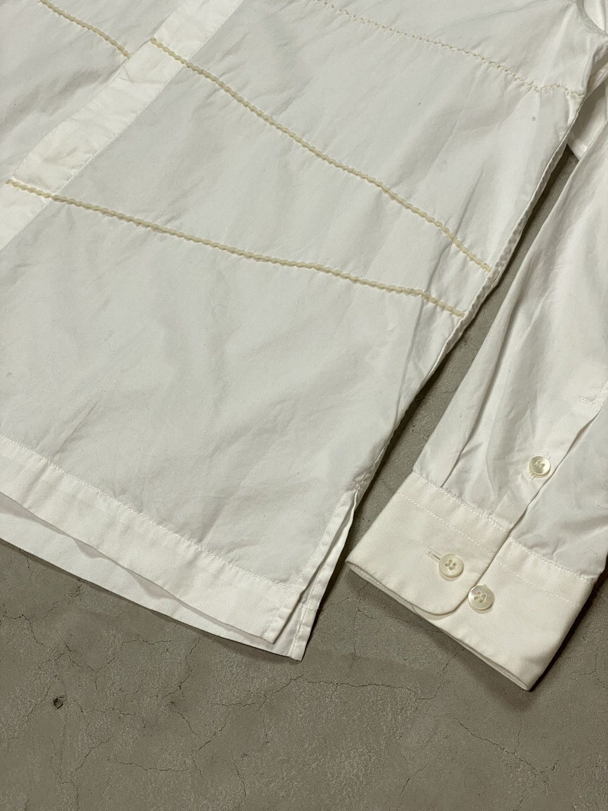 Issey Miyake Issey Miyake Man Embroidered Band Collar Shirt Size US L / EU 52-54 / 3 - 6 Thumbnail