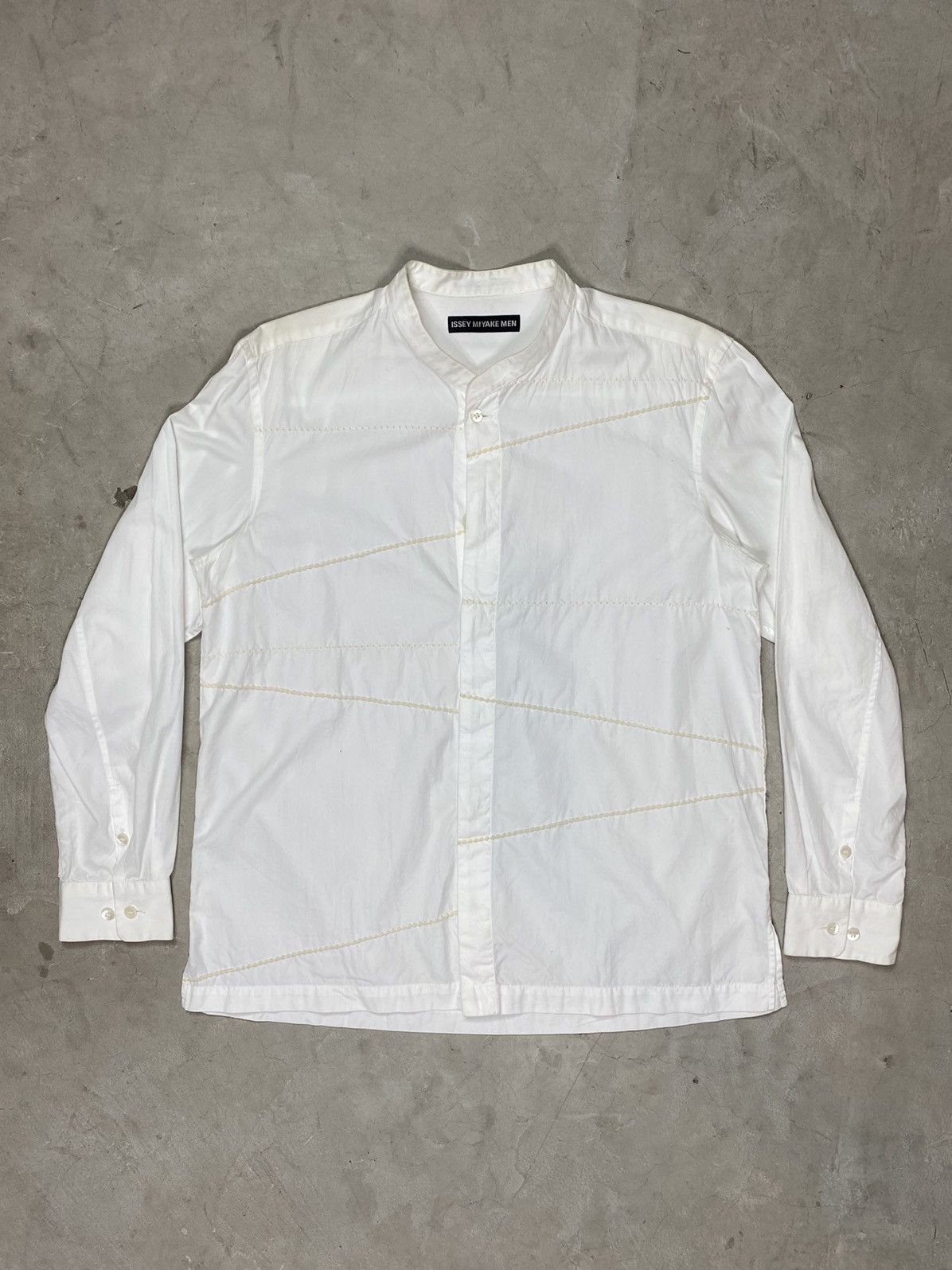 Issey Miyake Issey Miyake Man Embroidered Band Collar Shirt Size US L / EU 52-54 / 3 - 1 Thumbnail
