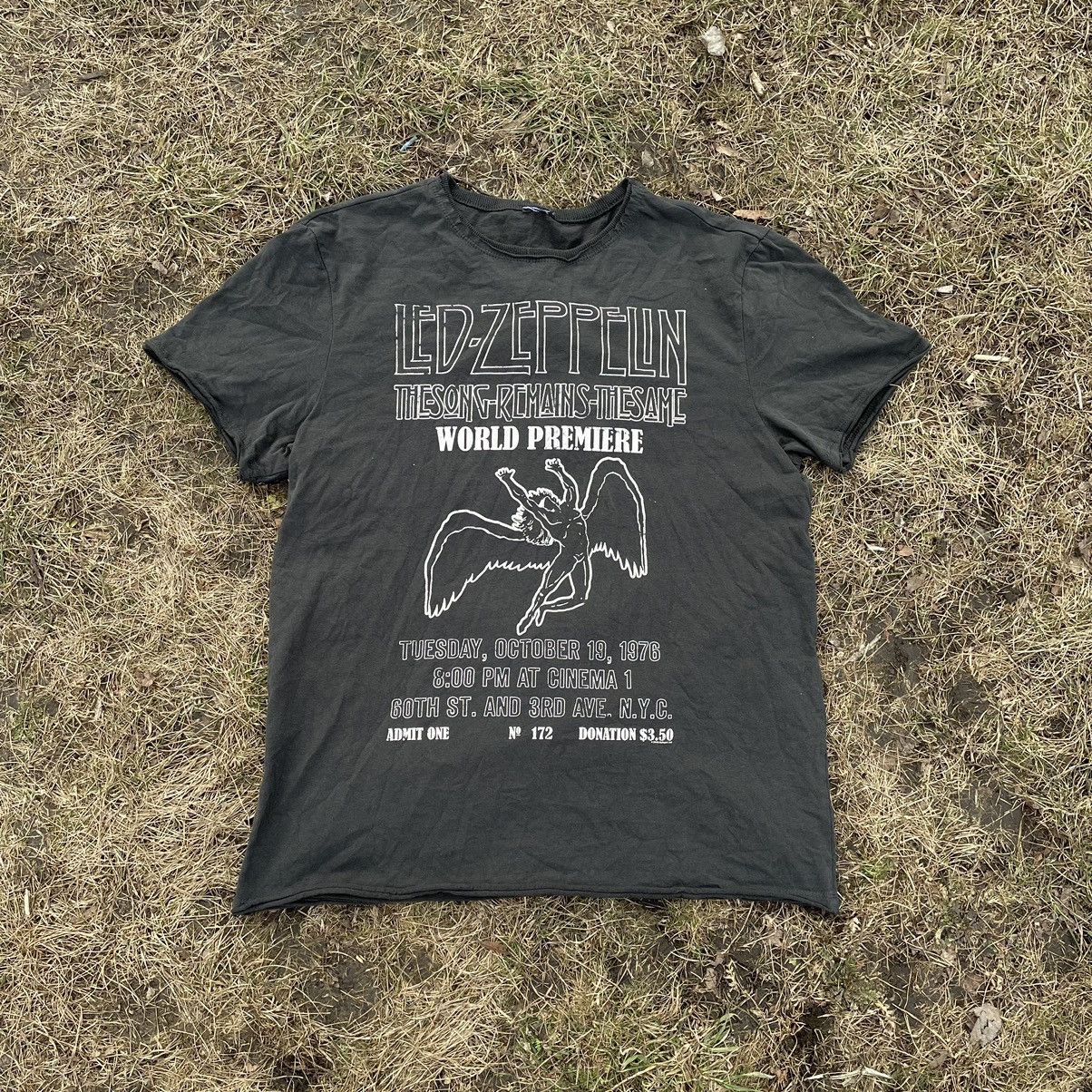 Vintage Vintage 90s Led Zeppelin Band Tee Sun Faded Grunge Slim M Size US M / EU 48-50 / 2 - 1 Thumbnail