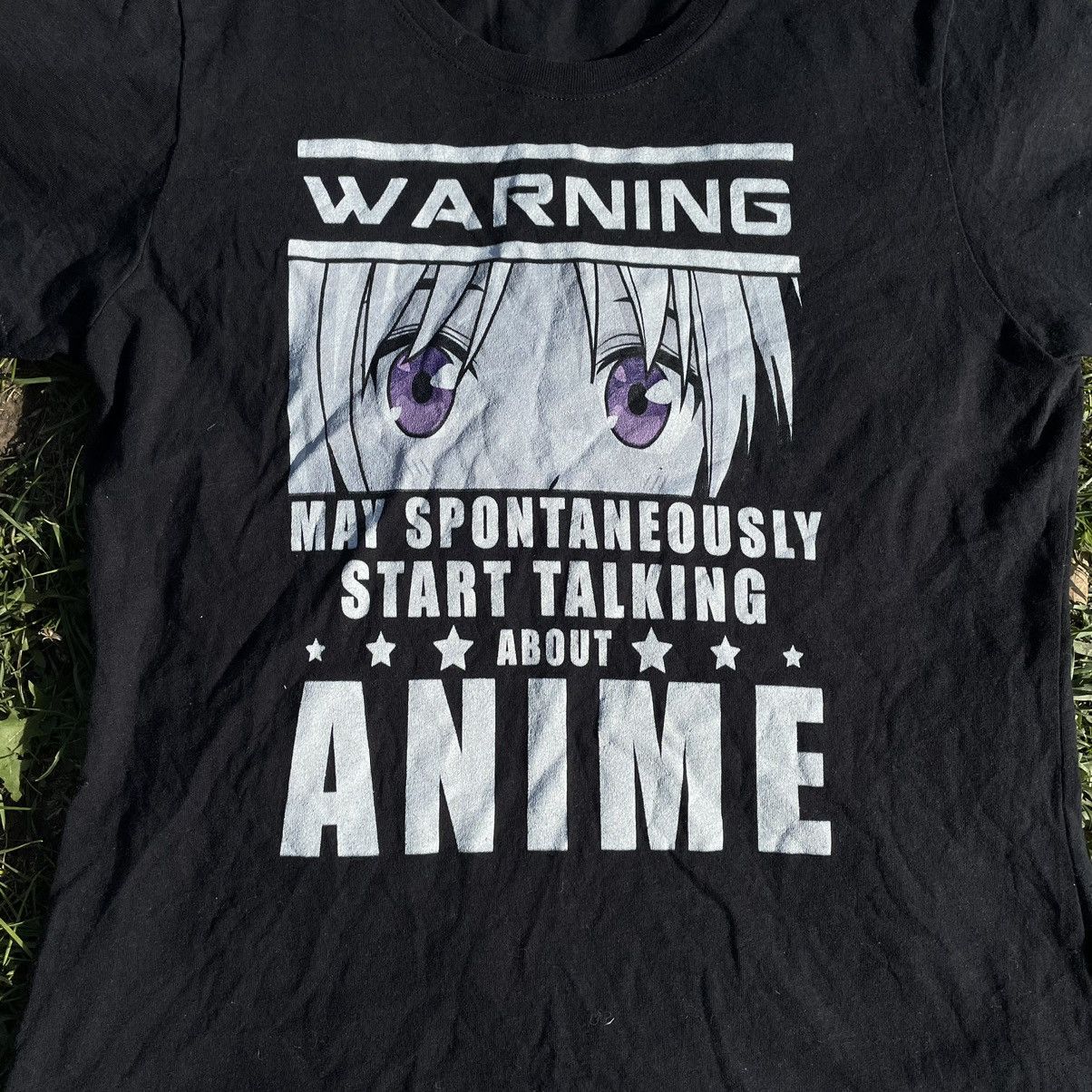 Vintage Y2K Anime Graphic Tee Warning Humor Streetwear Baggy Slim M Size US M / EU 48-50 / 2 - 4 Thumbnail