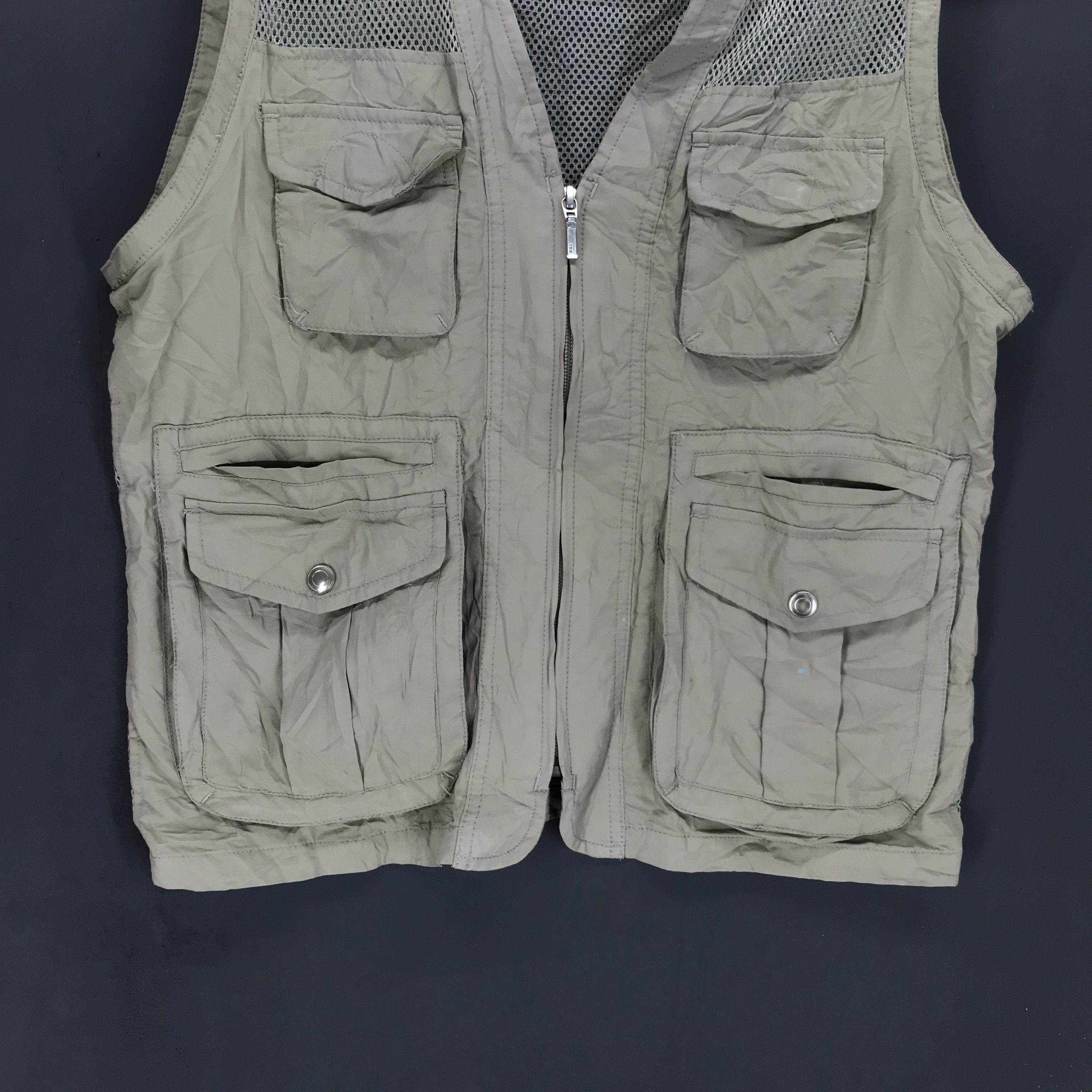 Japanese Brand Current Stage Multi Pocket Mesh Vest #1934-76 Size US S / EU 44-46 / 1 - 3 Thumbnail