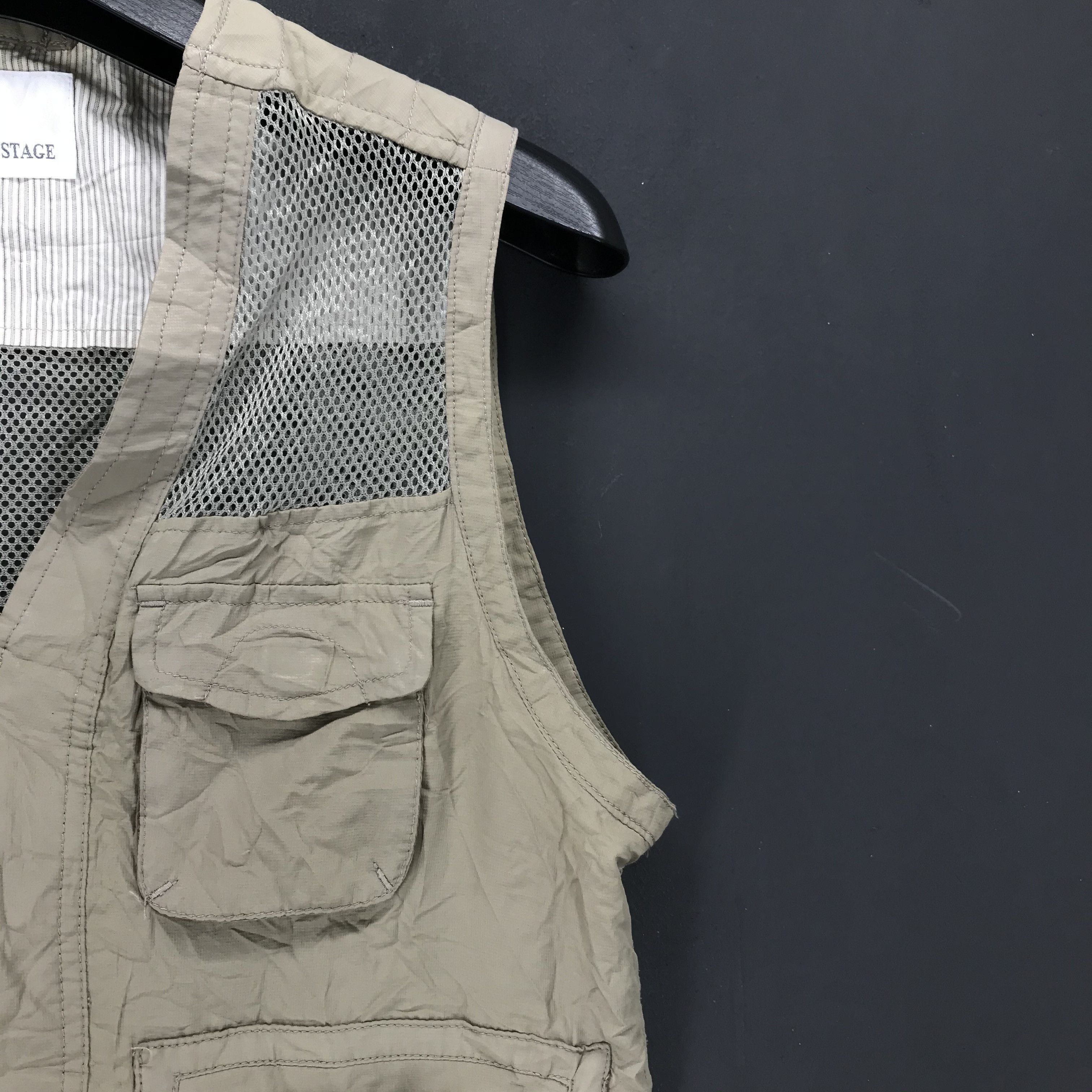 Japanese Brand Current Stage Multi Pocket Mesh Vest #1934-76 Size US S / EU 44-46 / 1 - 4 Thumbnail