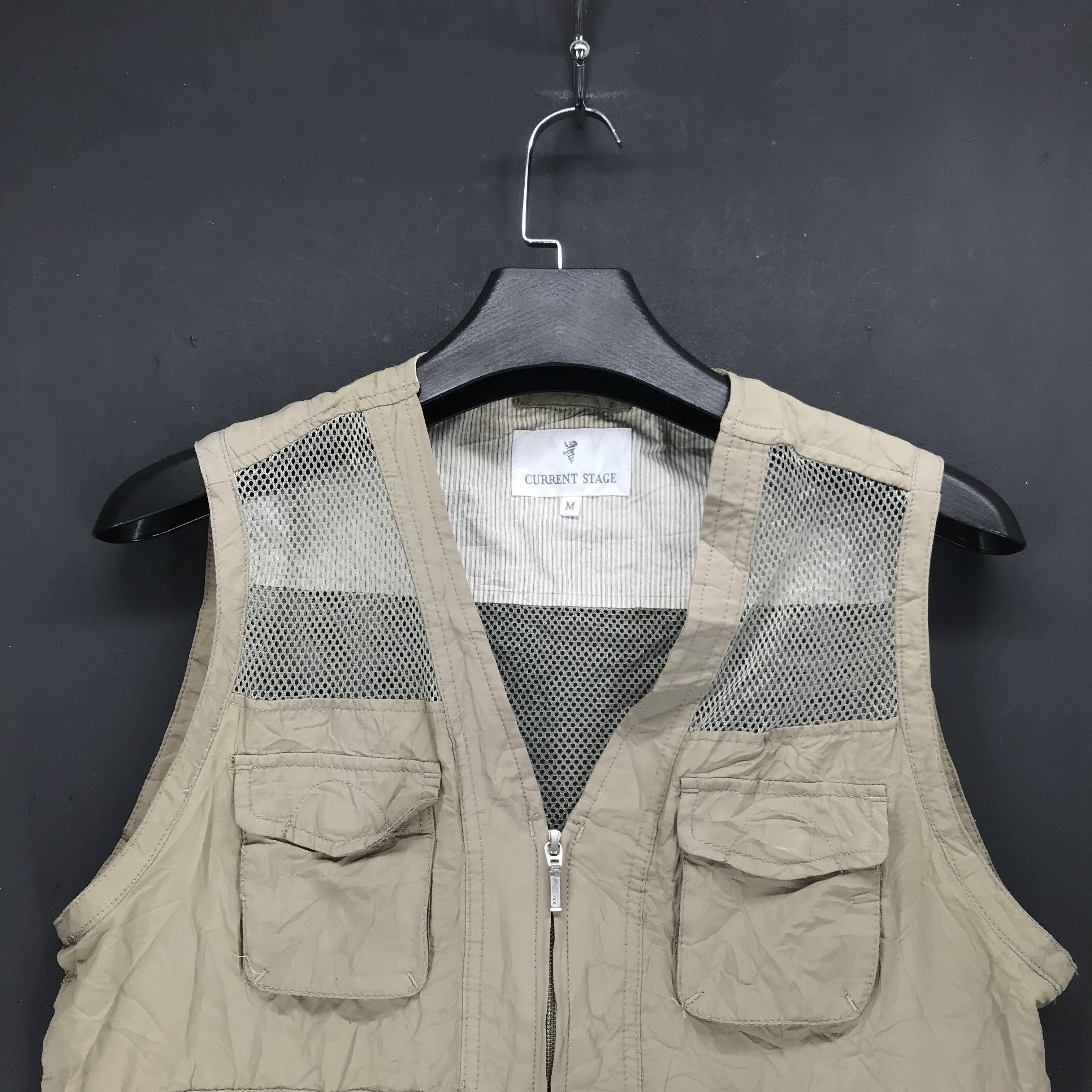 Japanese Brand Current Stage Multi Pocket Mesh Vest #1934-76 Size US S / EU 44-46 / 1 - 2 Thumbnail