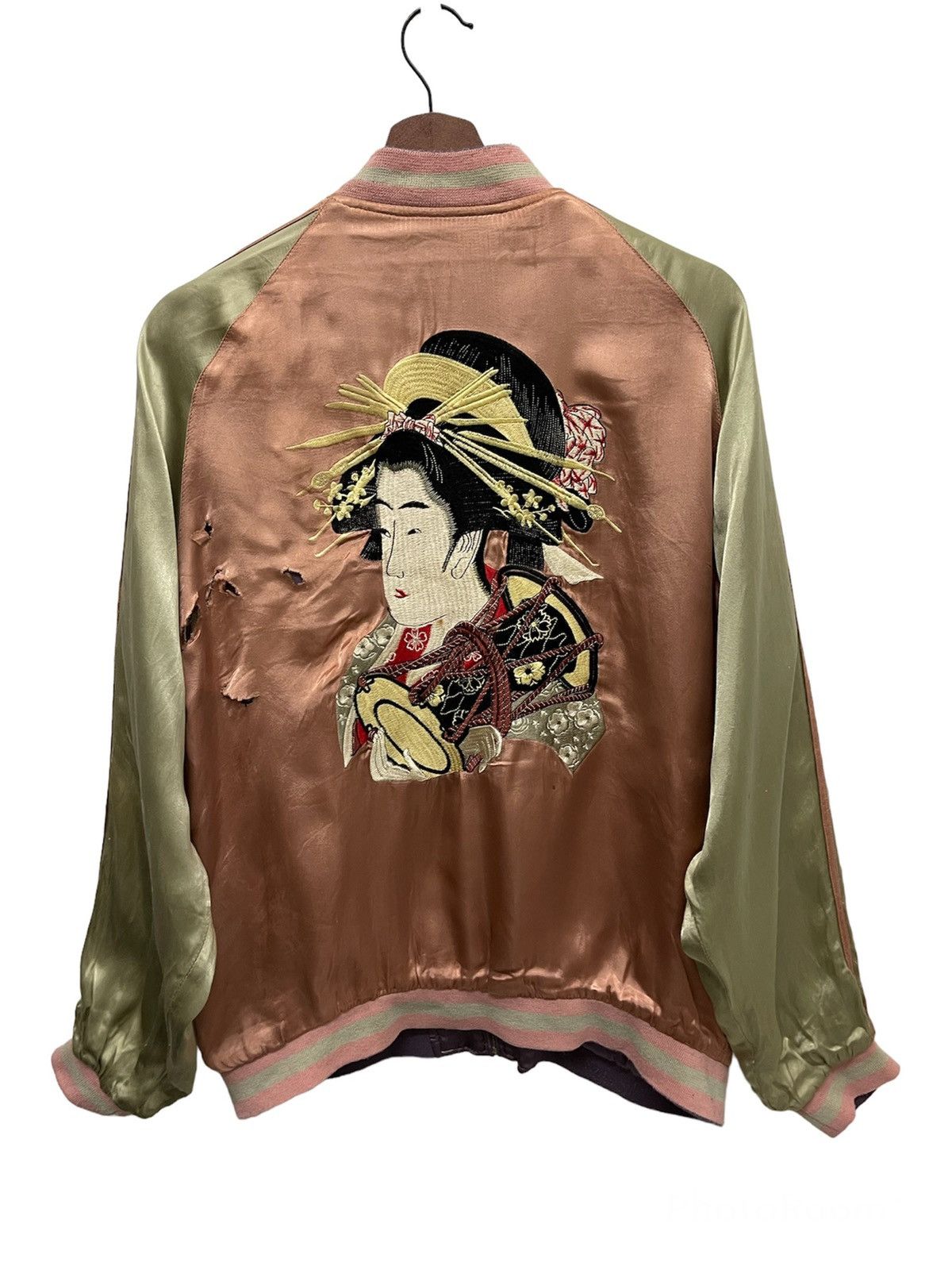 Japanese Brand × Vintage VINTAGE JAPAN SOUVENIR JACKET SUKAJAN GEISHA EMBROIDERY Size US L / EU 52-54 / 3 - 1 Thumbnail