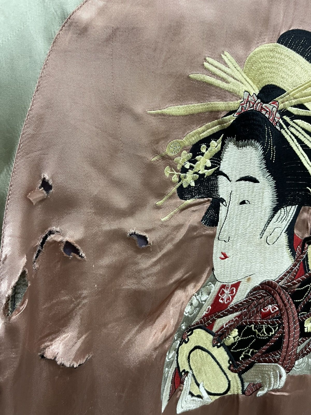 Japanese Brand × Vintage VINTAGE JAPAN SOUVENIR JACKET SUKAJAN GEISHA EMBROIDERY Size US L / EU 52-54 / 3 - 6 Thumbnail