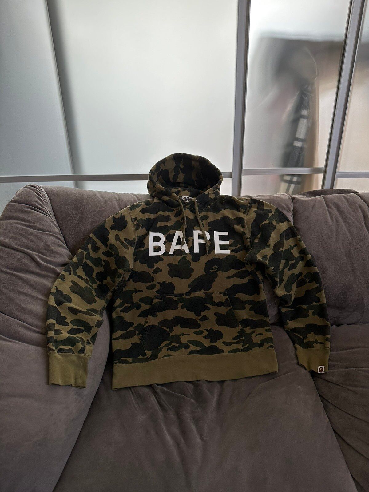 Pre-owned Bape 1st Camo Pullover Hoodie In Green
