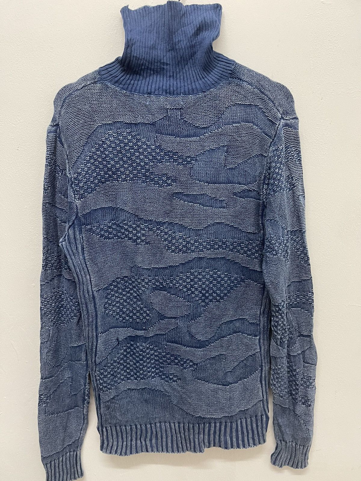 Blue Blue Japan × Indigo × Vintage Vintage Japan Boro Indigo Blue Dyed Knitwear Pure Blue Size US M / EU 48-50 / 2 - 2 Thumbnail