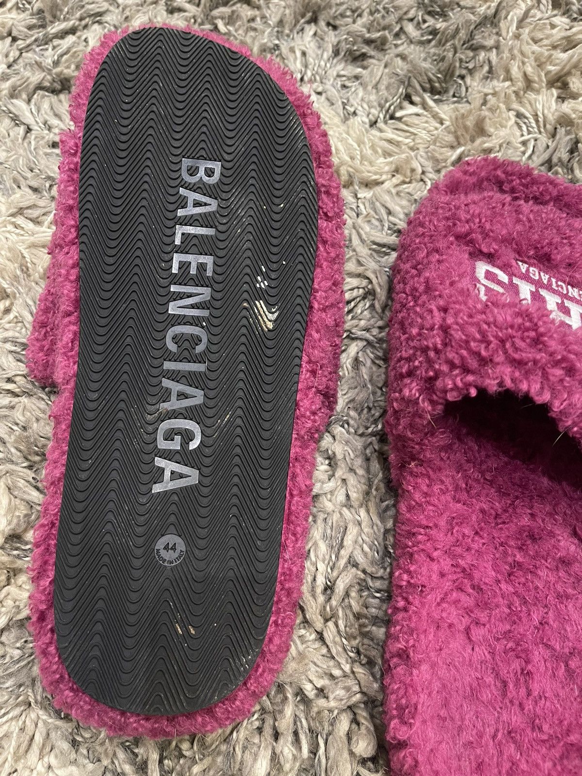 Balenciaga Pink balenciaga Paris embroidered slippers Size US 11 / EU 44 - 2 Thumbnail