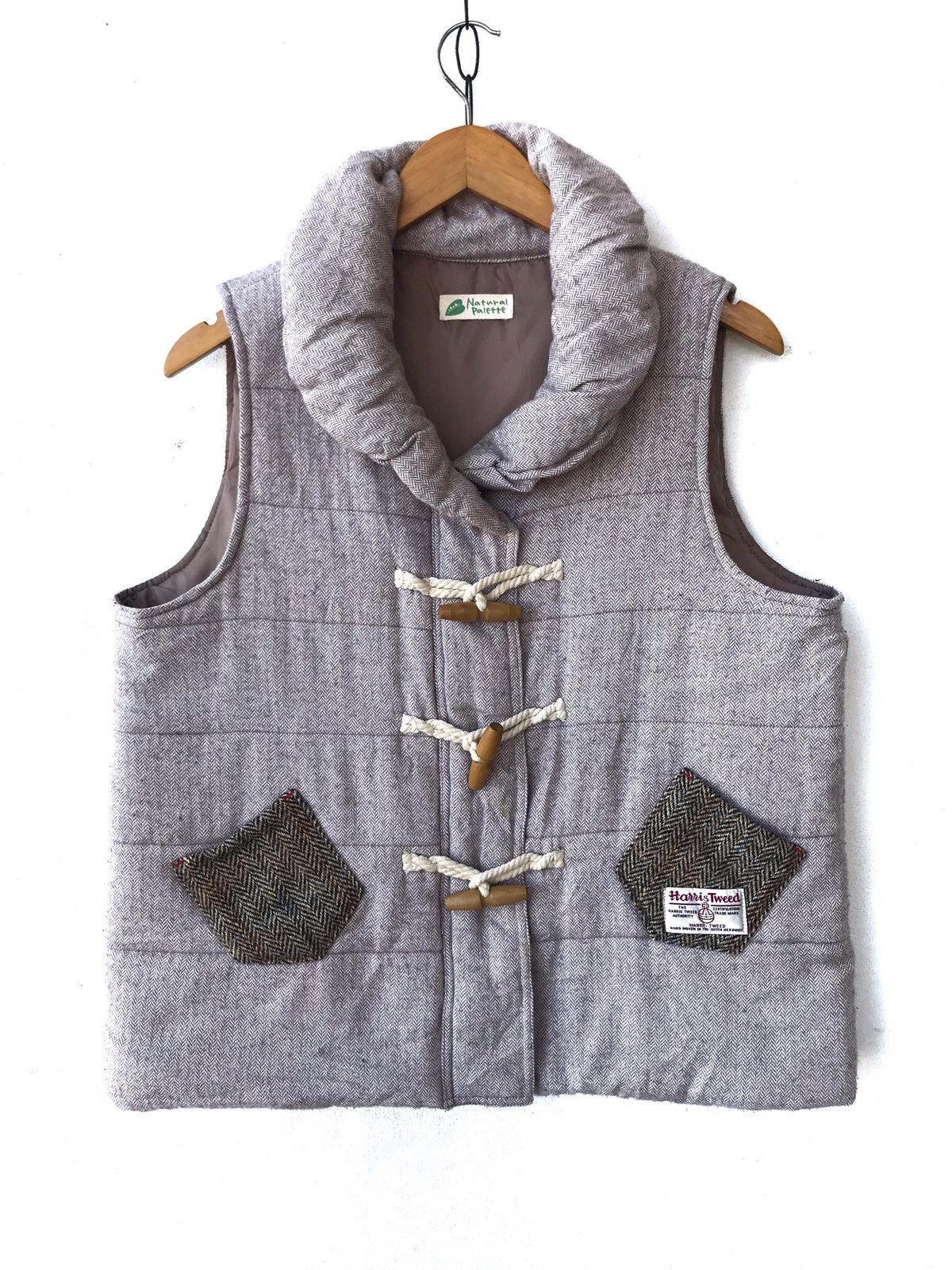 Harris Tweed × Japanese Brand Jpn Branded x Harris Tweed Herringbone Twill Puffer Vest Size US XL / EU 56 / 4 - 1 Thumbnail