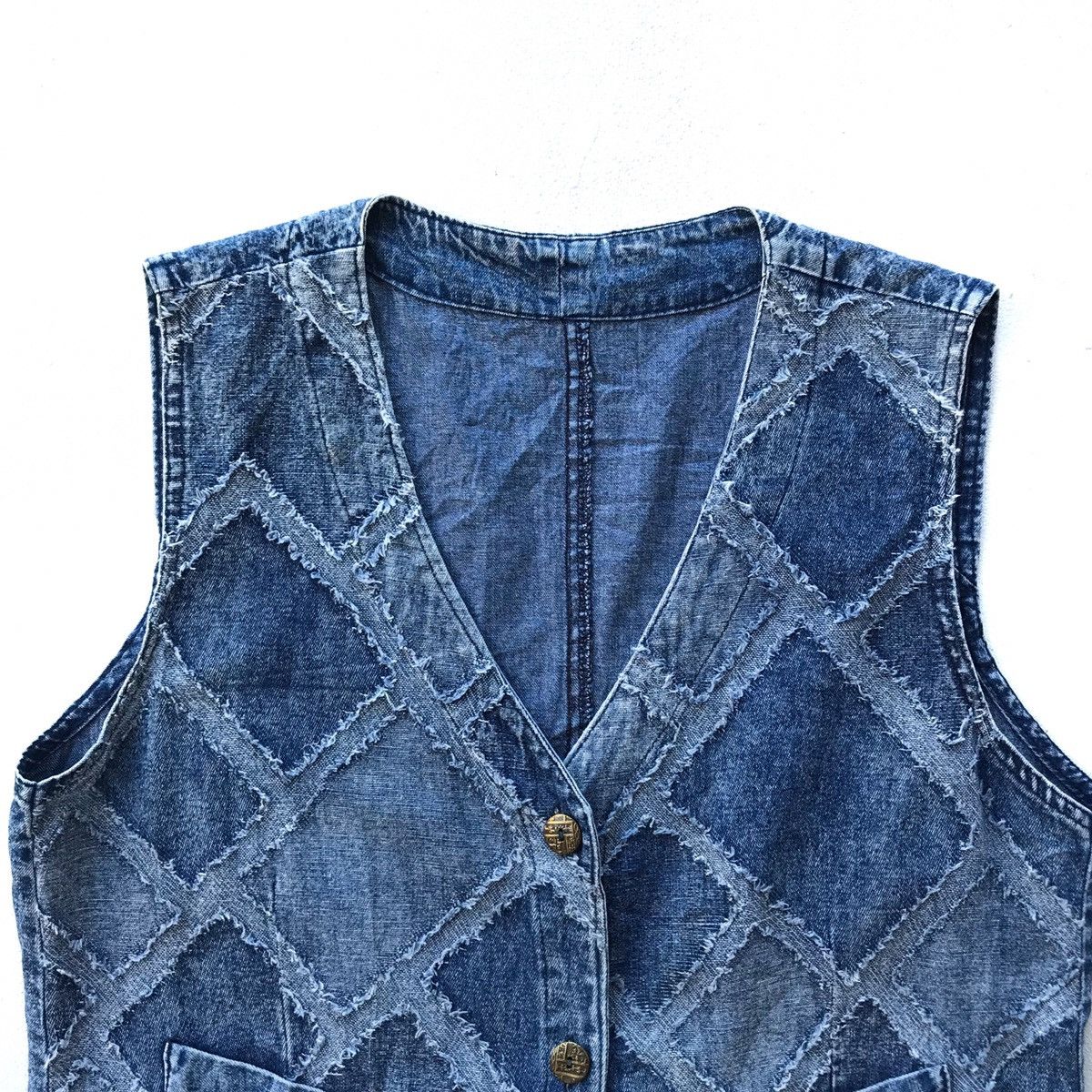 Japanese Brand Custom Boro Patchwork Soft Denim Vest Size US M / EU 48-50 / 2 - 3 Thumbnail