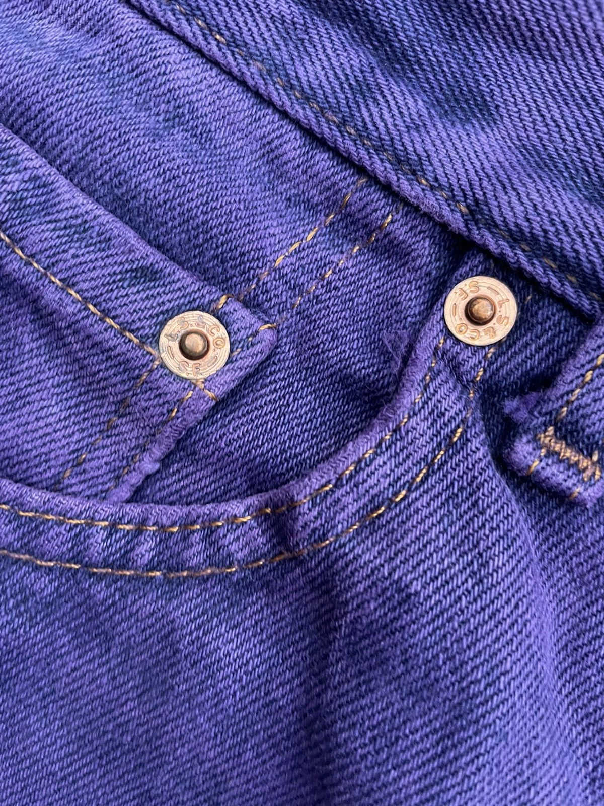 Levi's Vintage 2002 Levis 505 e Purple Dye Faded Denim Size US 31 - 15 Thumbnail