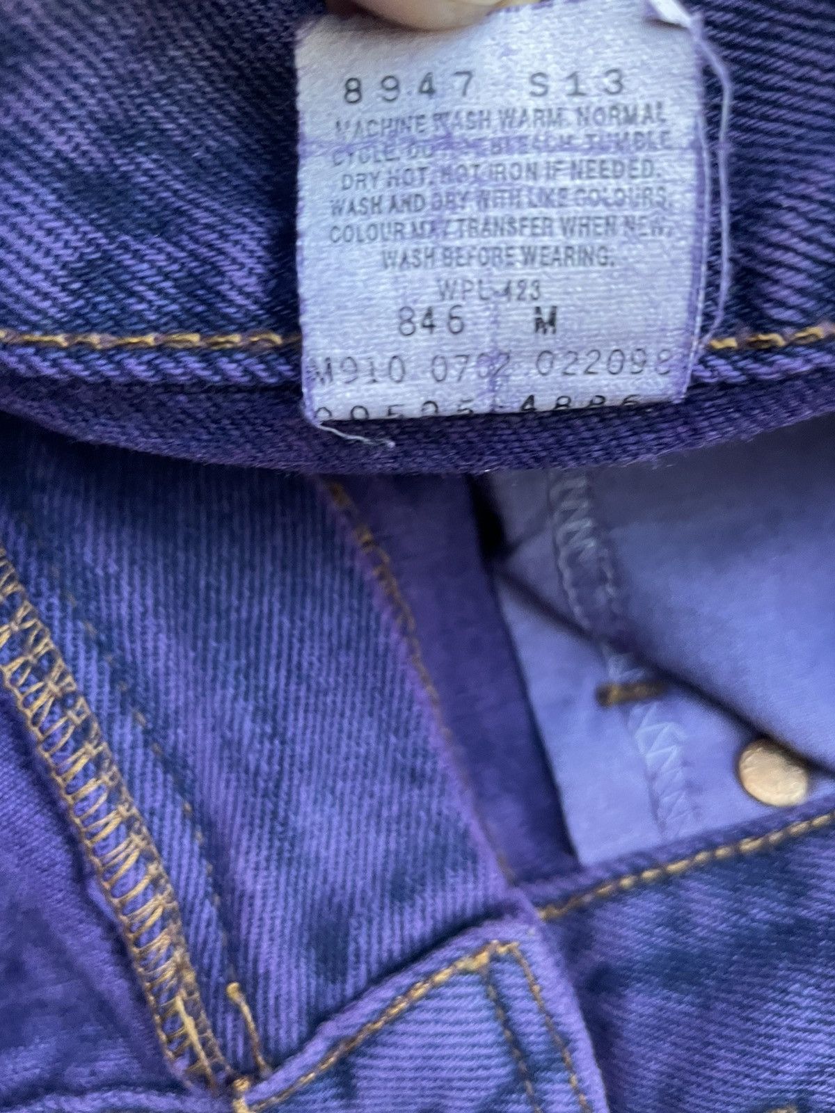 Levi's Vintage 2002 Levis 505 e Purple Dye Faded Denim Size US 31 - 11 Thumbnail