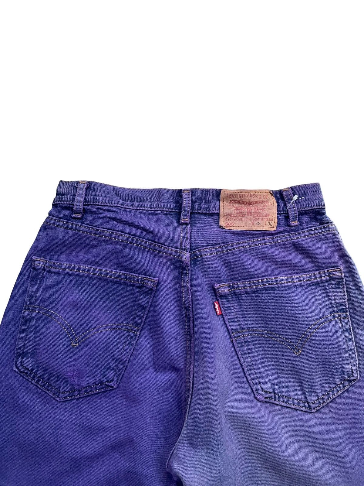 Levi's Vintage 2002 Levis 505 e Purple Dye Faded Denim Size US 31 - 8 Thumbnail