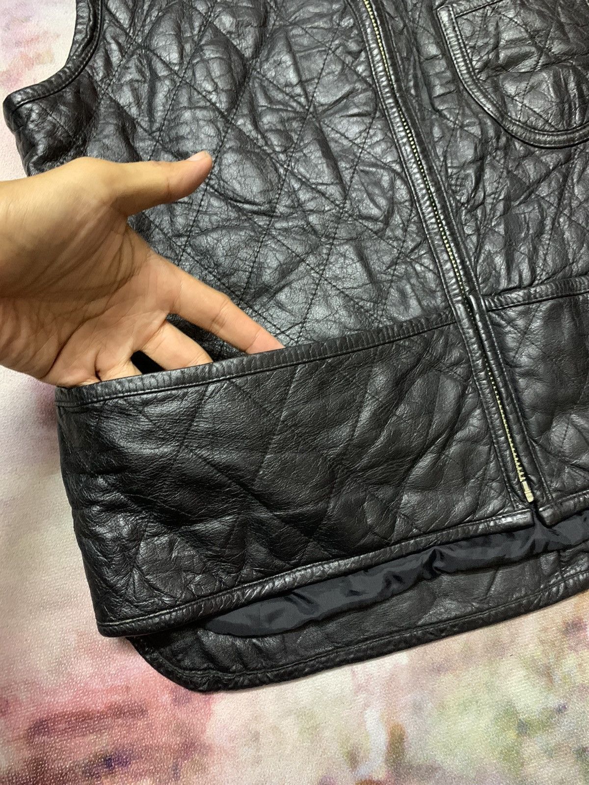 Hysteric Glamour × Japanese Brand Japanese Leather HARAJUKUMOTHERS Quilted Vest Cafe Racer Size US L / EU 52-54 / 3 - 6 Thumbnail