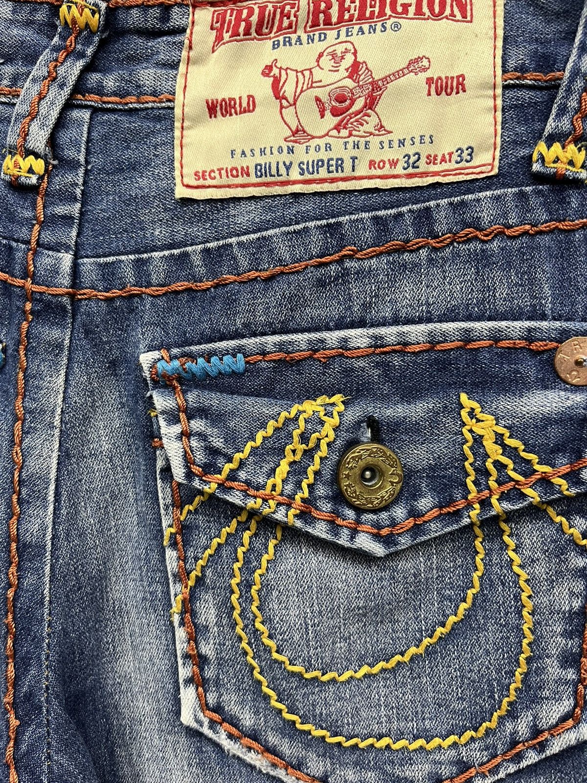 True Religion × Vintage FYE🔥TRUE RELIGION BILLY SUPER T Big Stitch Easy Fit Denim💥 Size US 31 - 10 Thumbnail