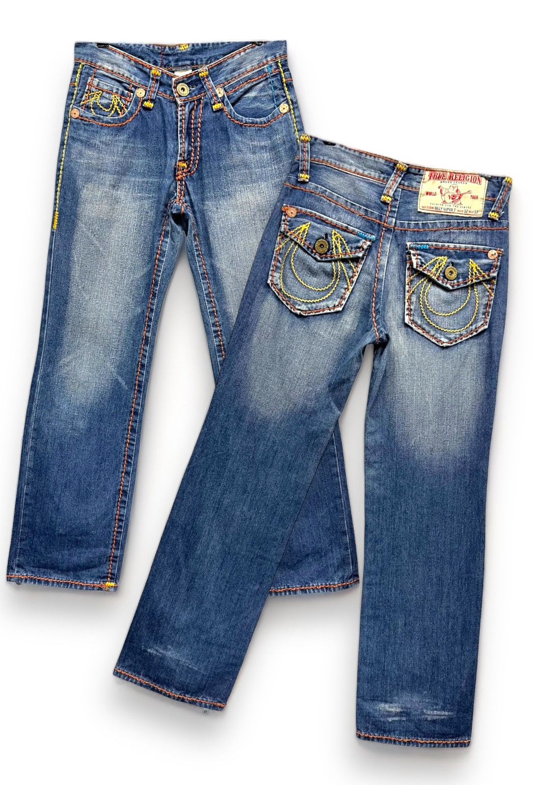 image of Made In USA x True Religion Fyetrue Religion Billy Super T Big Stitch Easy Fit Denim in Blue (Size 