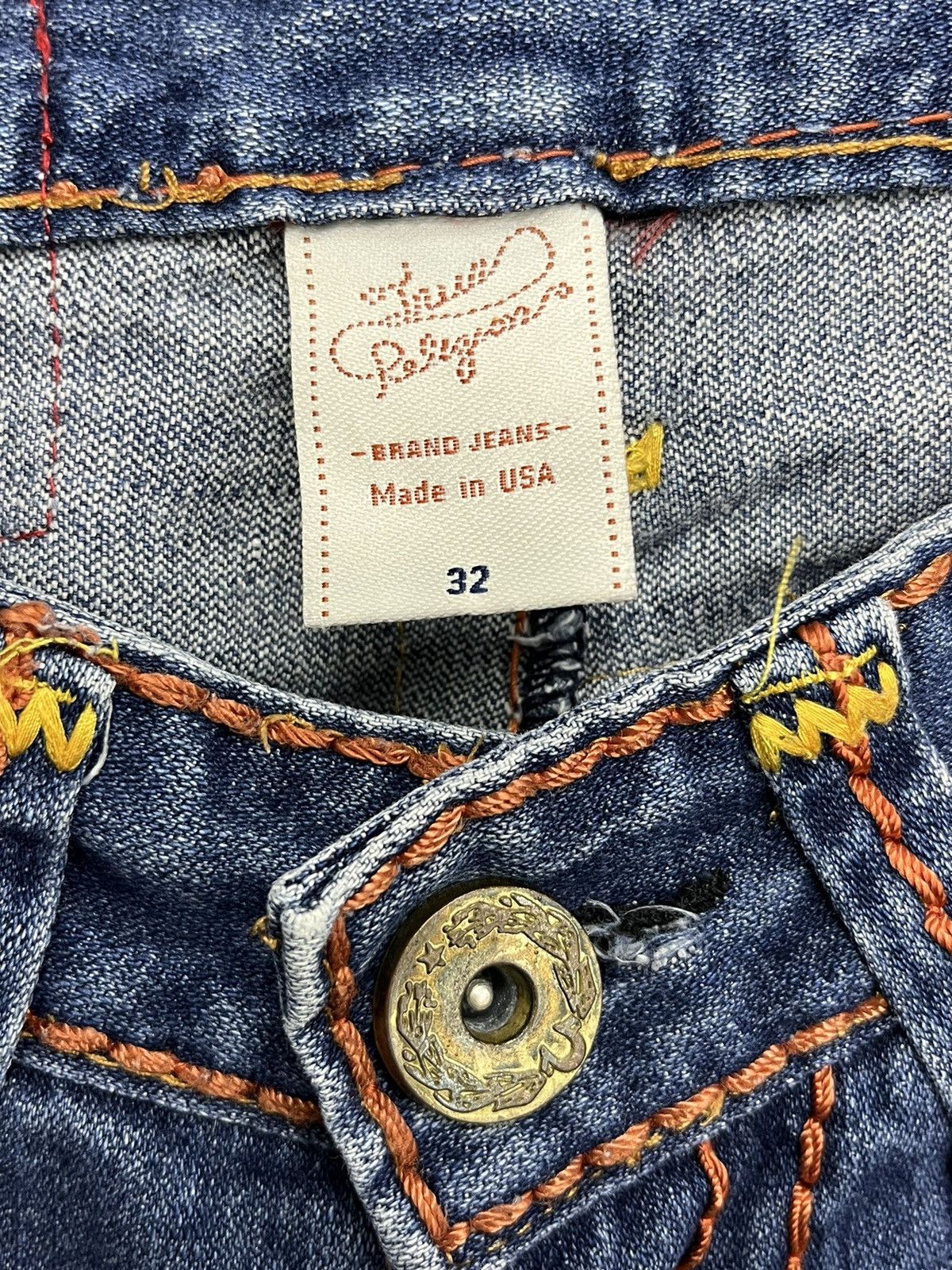 True Religion × Vintage FYE🔥TRUE RELIGION BILLY SUPER T Big Stitch Easy Fit Denim💥 Size US 31 - 12 Thumbnail