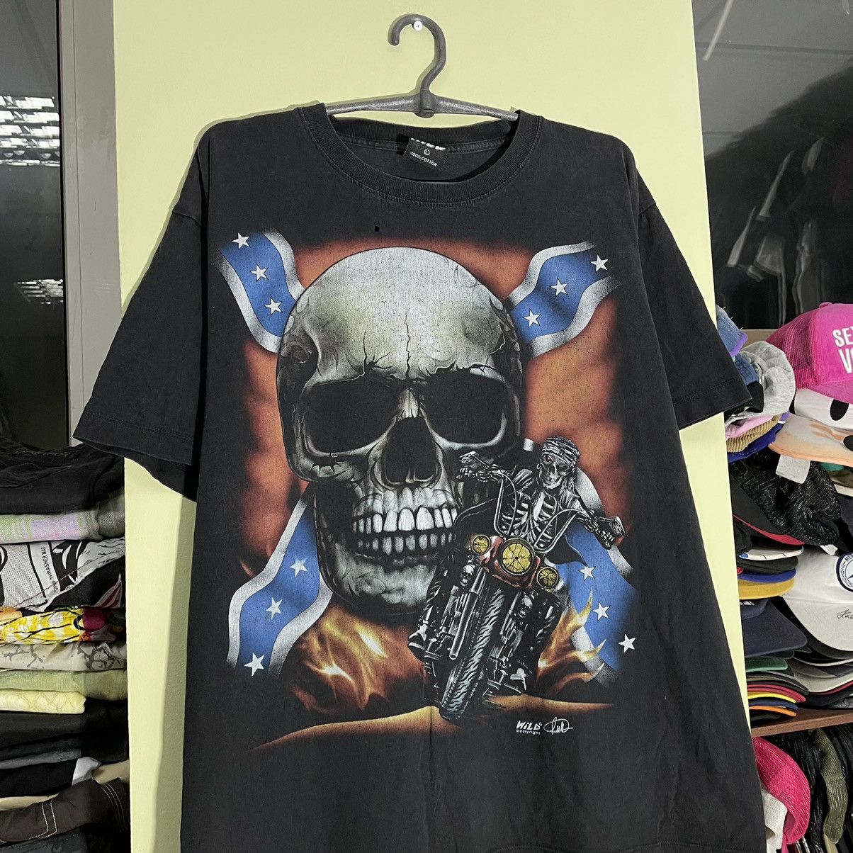 Vintage Vintage Y2K Skull Graphic Tee Streetwear Horror Punk Baggy L Size US L / EU 52-54 / 3 - 4 Thumbnail