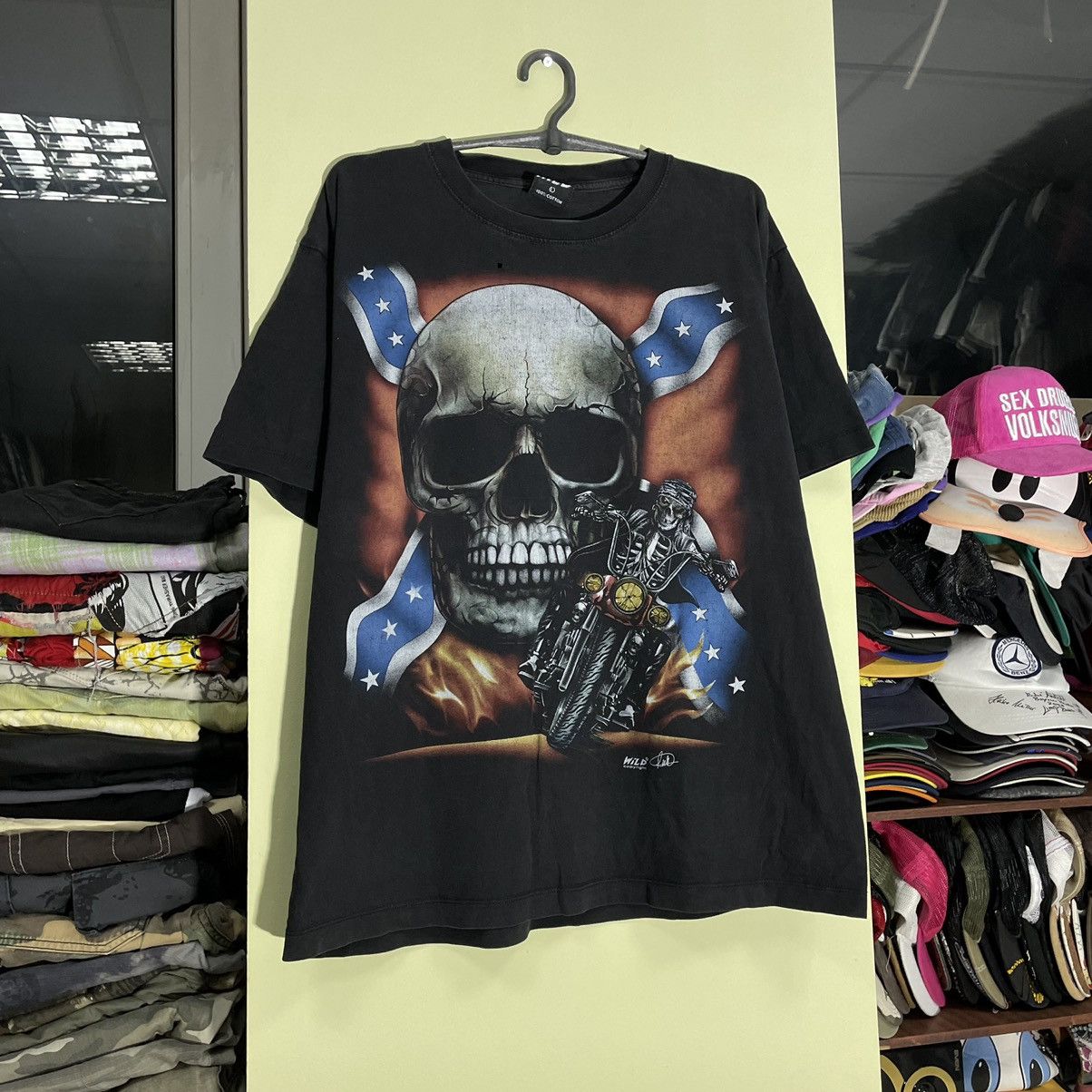Vintage Vintage Y2K Skull Graphic Tee Streetwear Horror Punk Baggy L Size US L / EU 52-54 / 3 - 1 Thumbnail