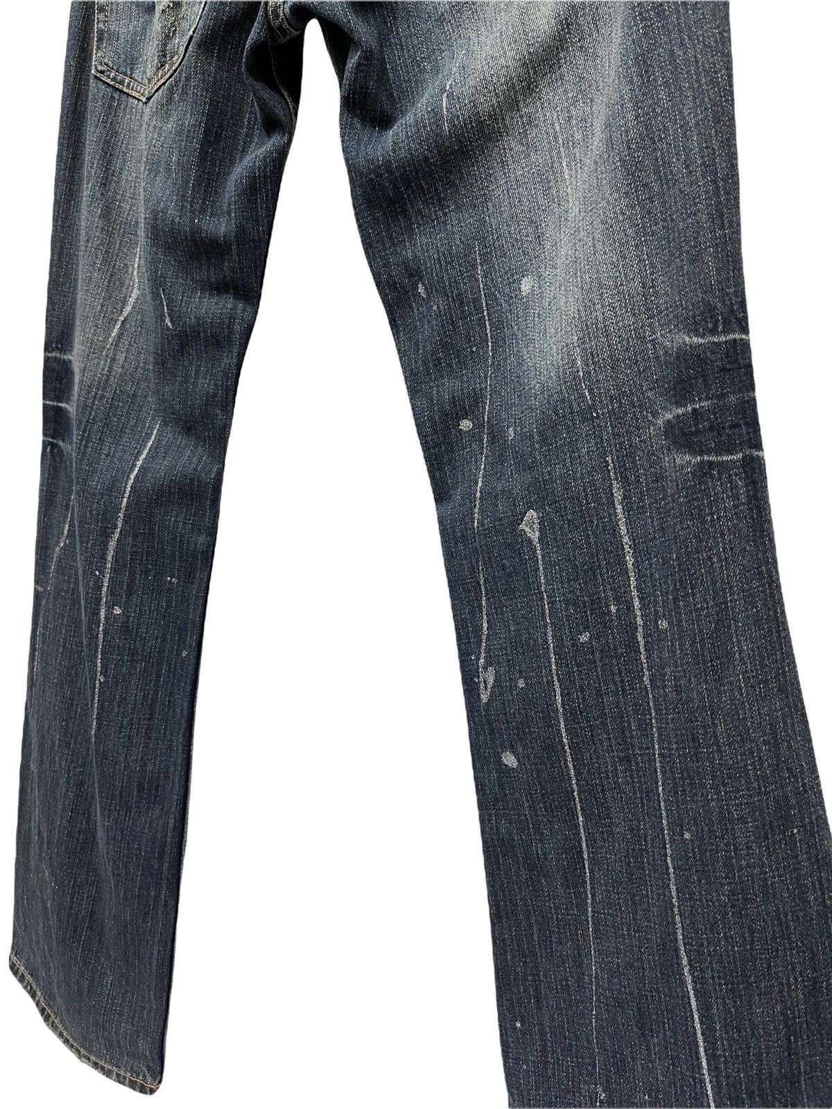 Japanese Brand 🔥ROOT 3 Distressed Sashiko Embroidery Style FLARED Denim Size US 29 - 12 Thumbnail