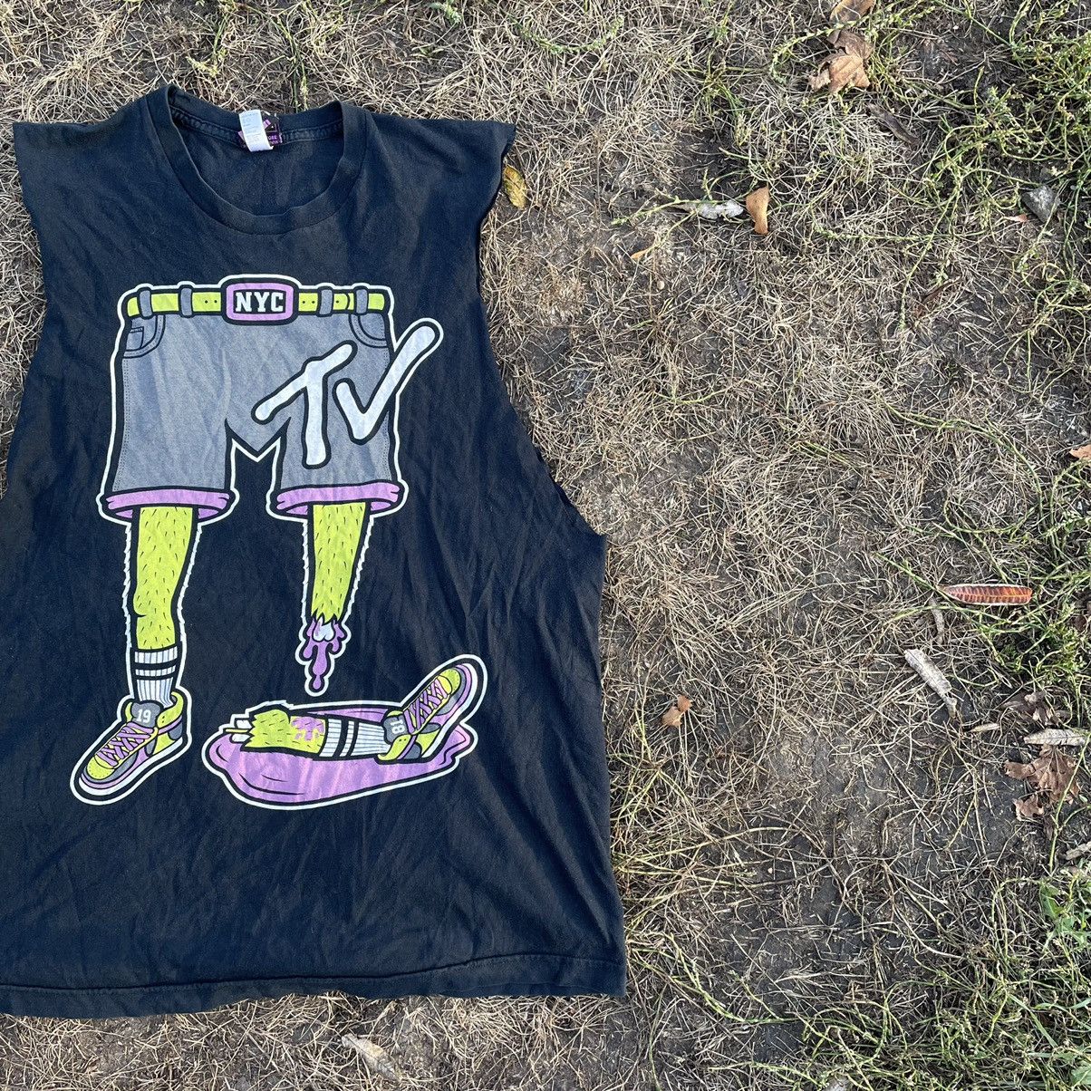 Vintage Vintage Y2K MTV Graphic Tee Sun Faded Streetwear Skate M Size US M / EU 48-50 / 2 - 2 Thumbnail