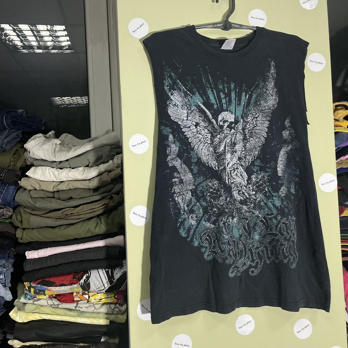 Vintage Vintage Y2K Goth Skull Graphic Sleeveless Tee Black Faded L Size US L / EU 52-54 / 3 - 3 Thumbnail