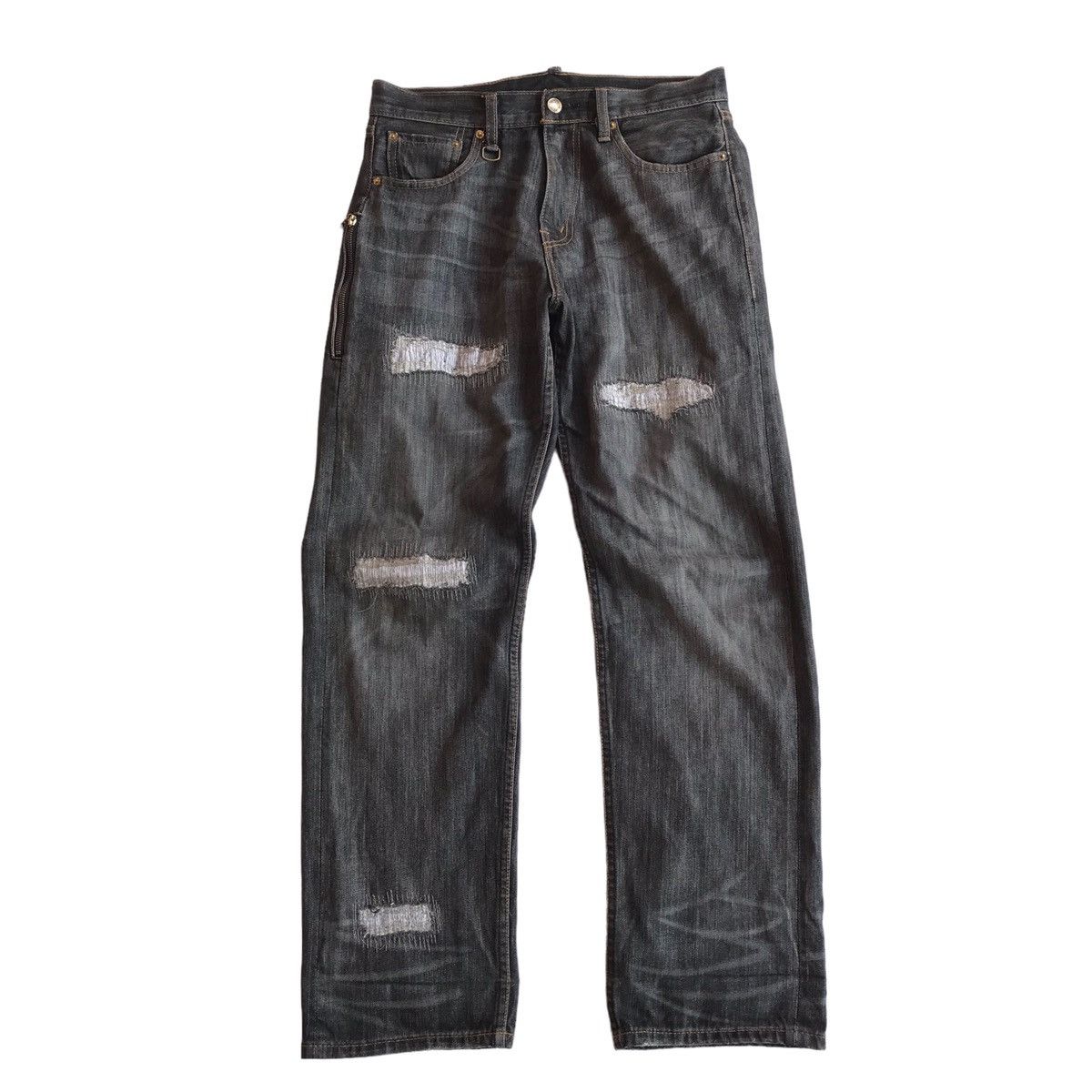 image of Levi's X Fragment Design Distressed Selvedge Pants in Grey, Men's (Size 30)