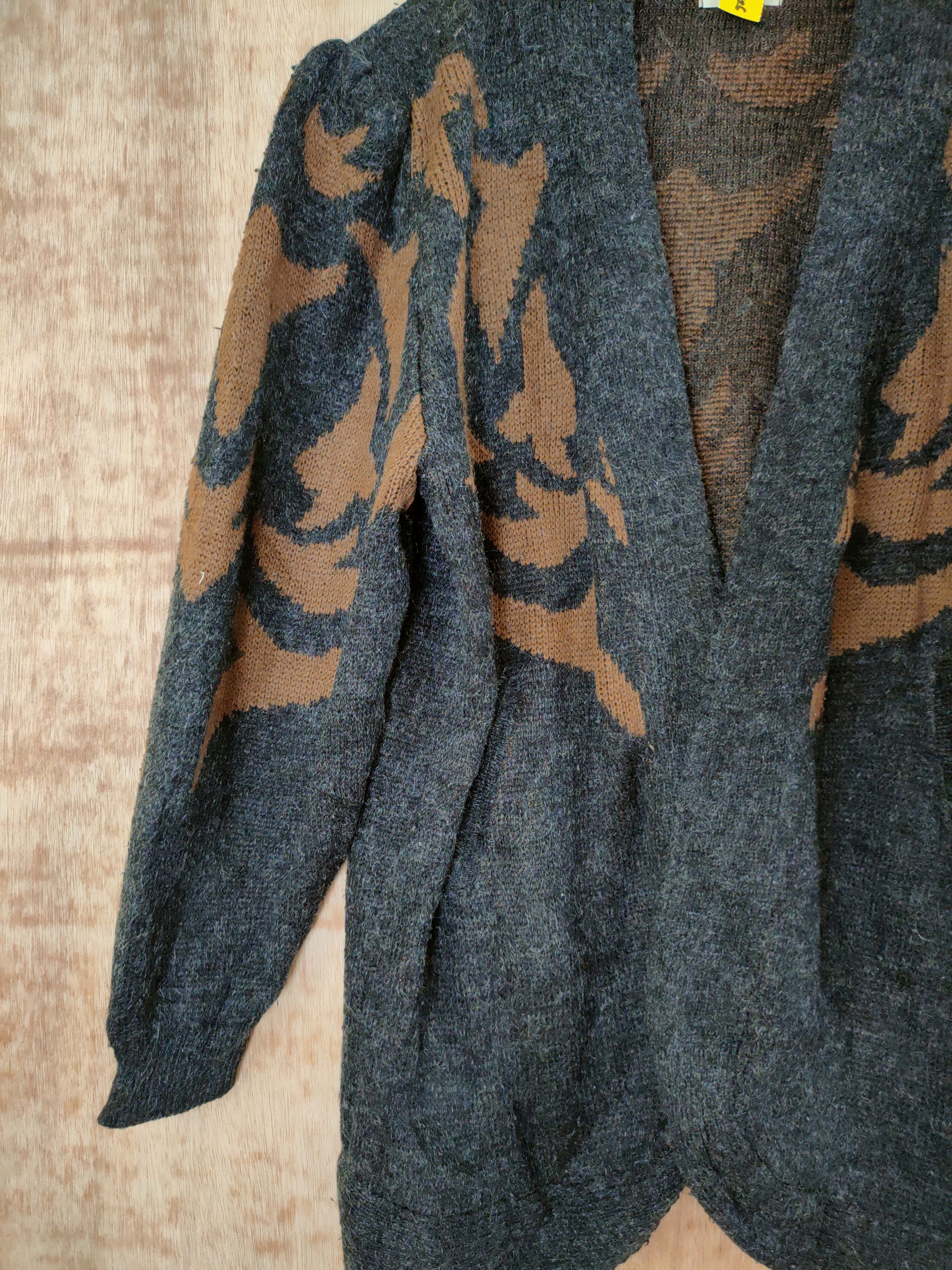 Homespun Knitwear DL Long Run cardigan mohair art vintage knitwear #46-426 Size L / US 10 / IT 46 - 2 Thumbnail