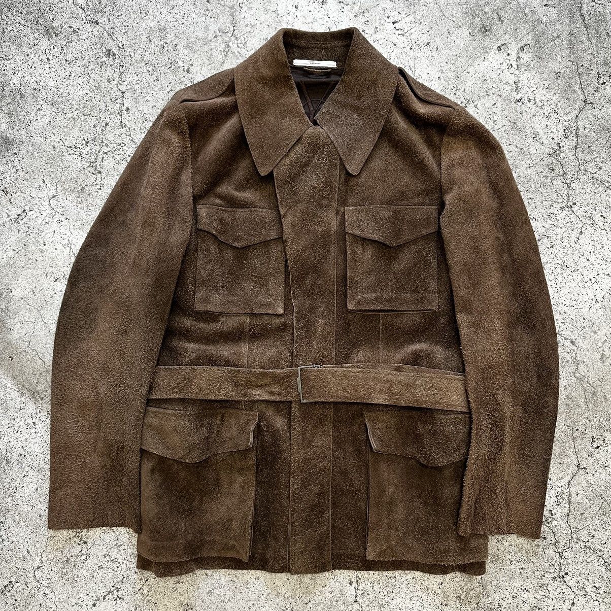 image of YSL Rive Gauche By Tom Ford Suede Jacket in Brown, Men's (Size Large)